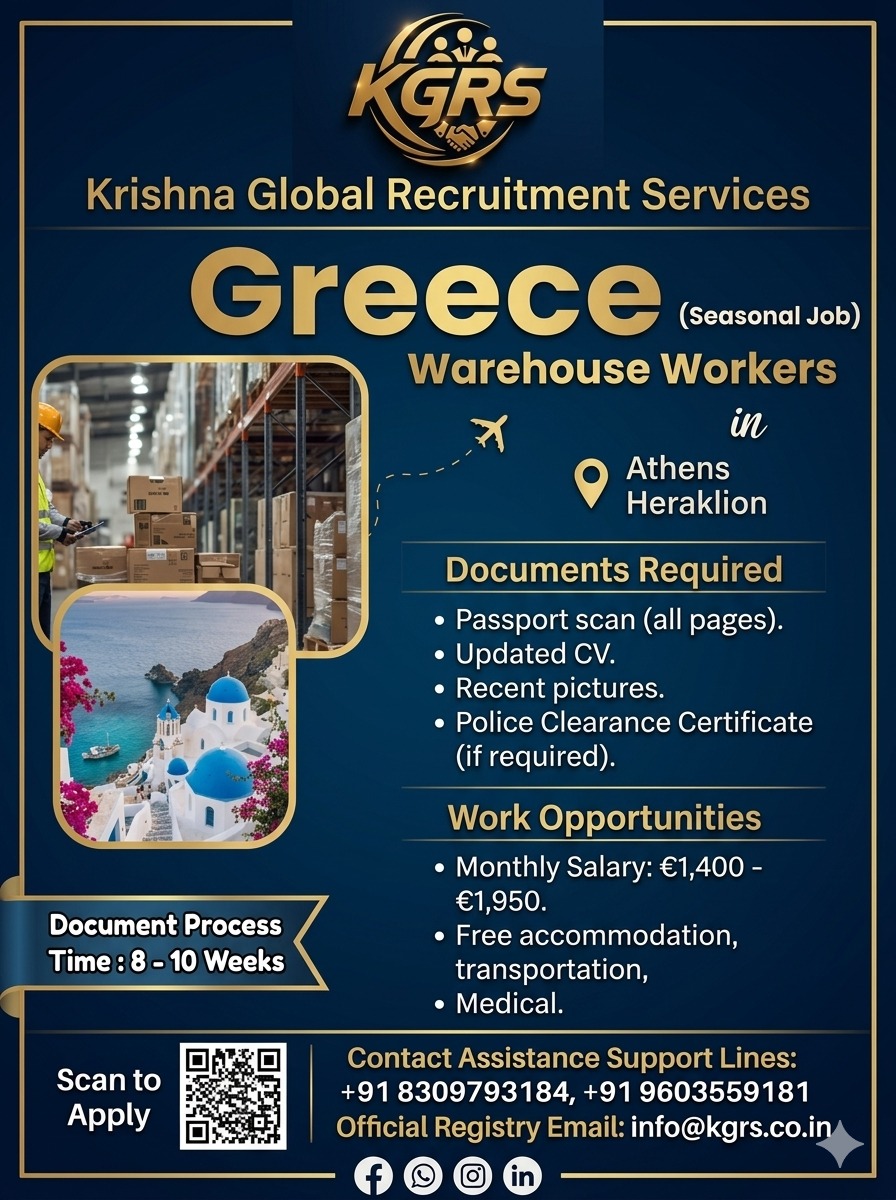 Warehouse Workers — Krishna Global Recruitment Services, Greece, Greece