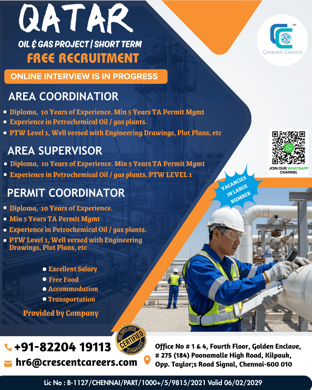 Qatar Oil & Gas Project - Short Term — Crescent Careers, Qatar, Qatar