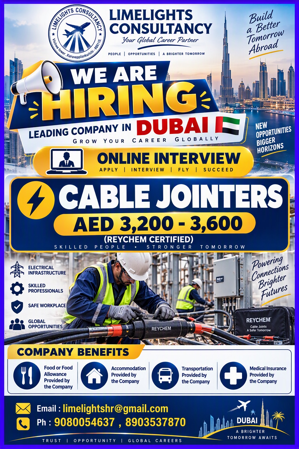 Cable Joiners — Limelights consultant, United Arab Emirates, United Arab Emirates