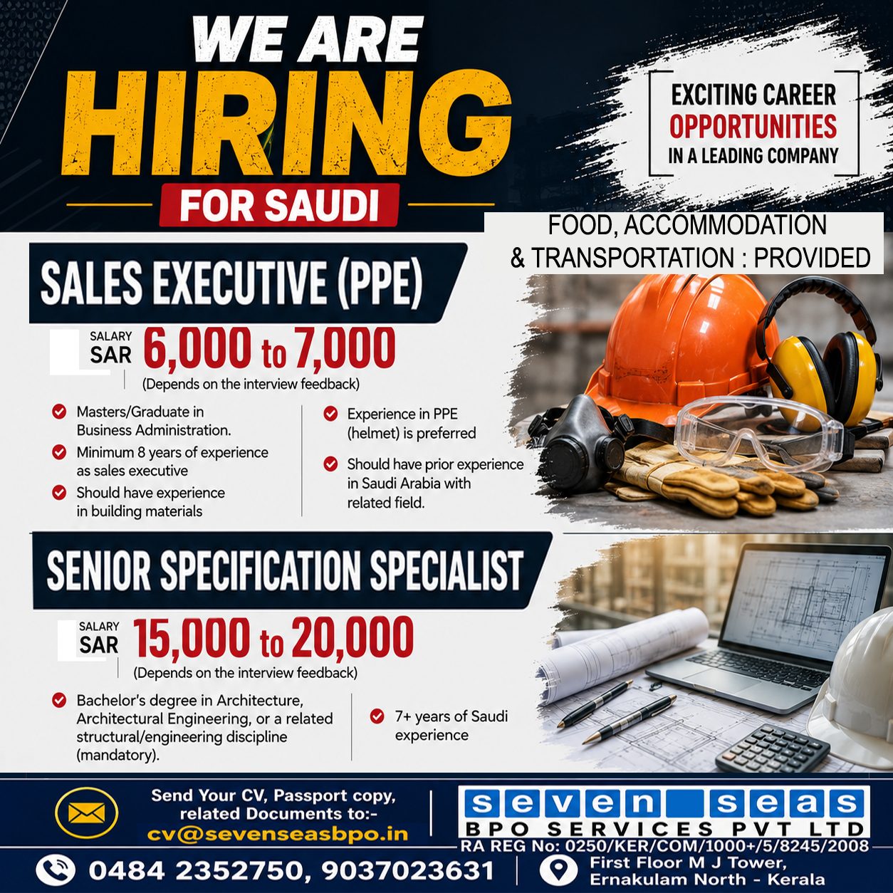 WE ARE HIRING  FOR SAUDI - NEW