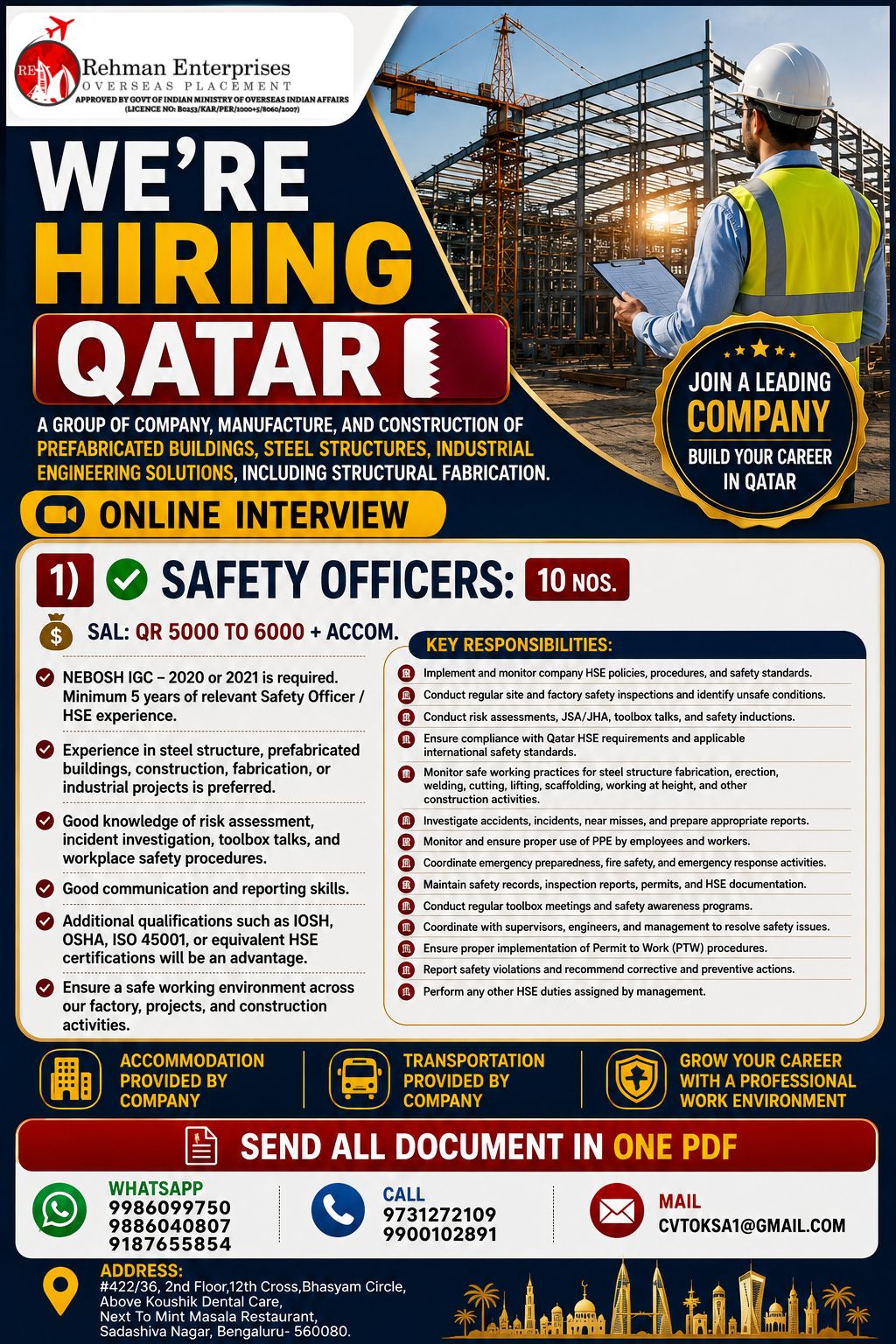 Safety Officers - Qatar