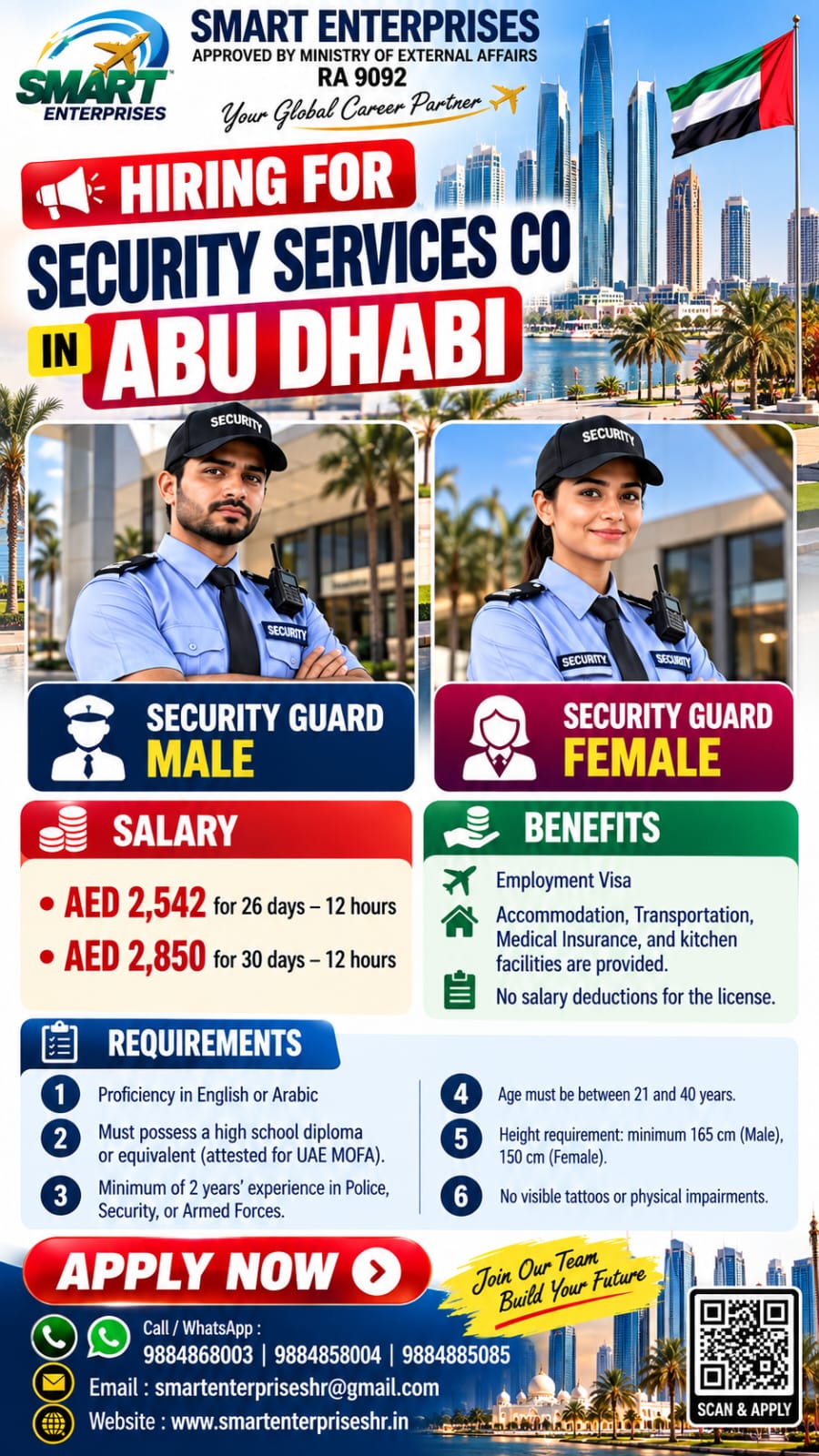 SECURITY GUARD – MALE SECURITY GUARD – FEMALE
