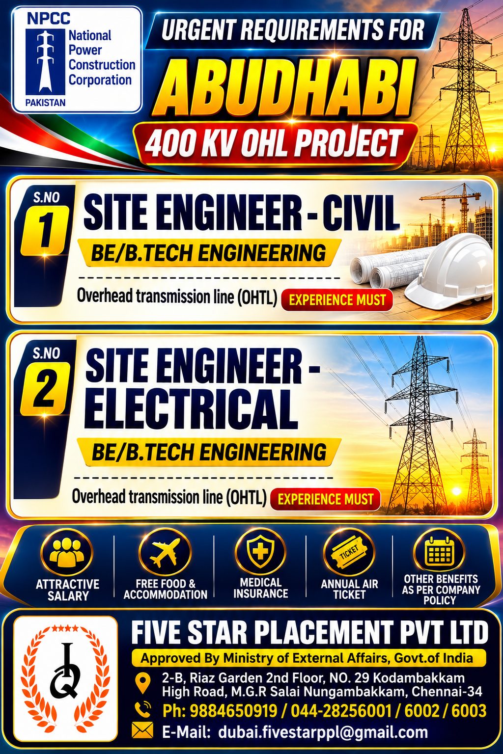 URGENT REQUIREMENTS FOR NPCC ABUDHABI
