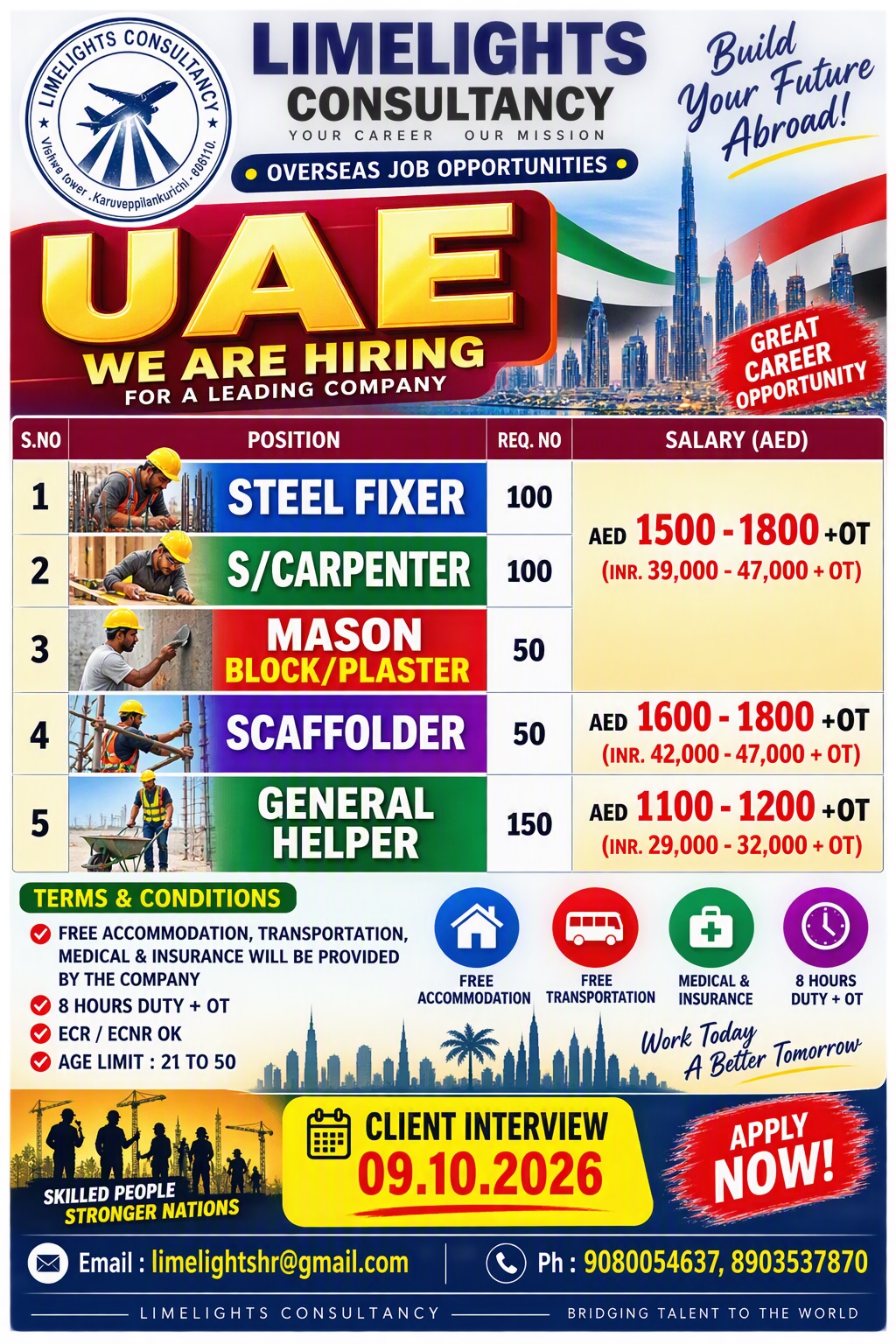 UAE Construction Job-ALshram — Limelights consultant, United Arab Emirates, United Arab Emirates