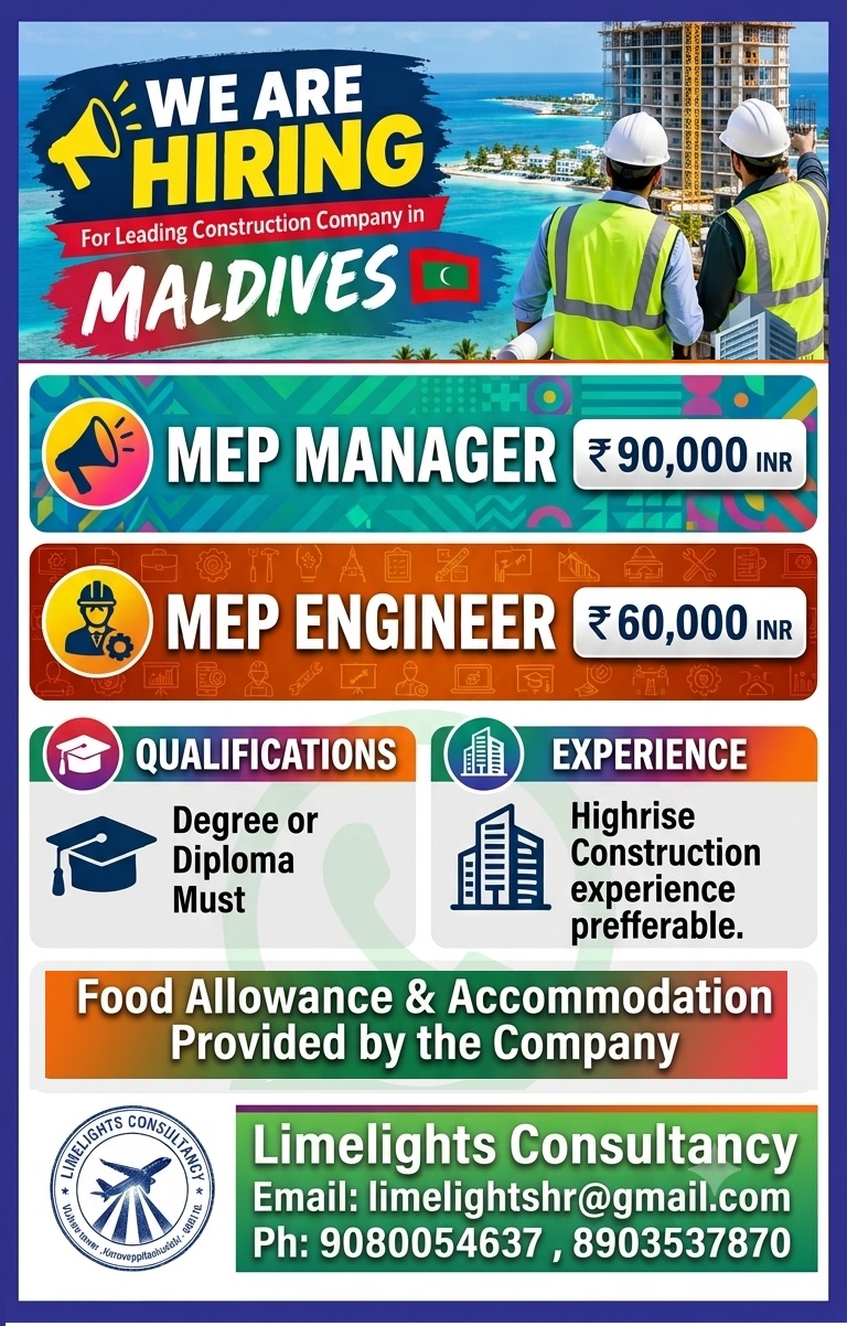 Construction Positions - Maldives