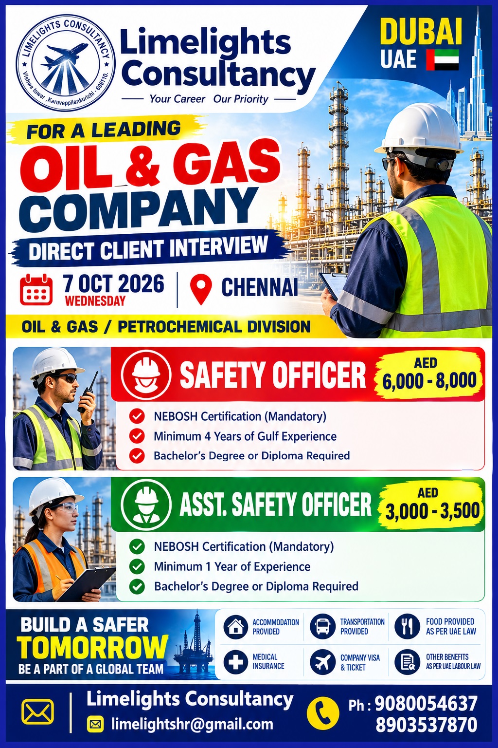 Oil & Gas Company Recruitment - Safety Officers — Limelights consultant, UAE, UAE