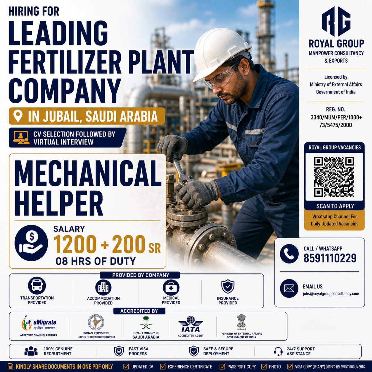 Mechanical Helper — Royal Group, Saudi Arabia