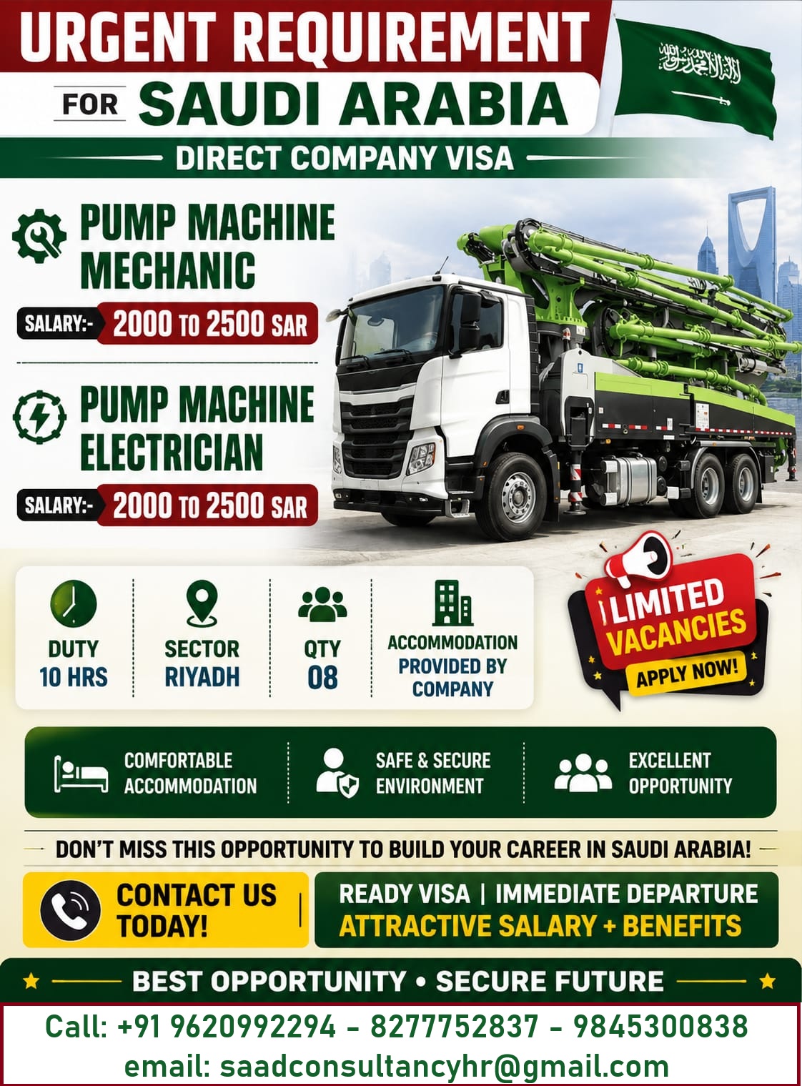 Pump Machine Mechanic & Electrician