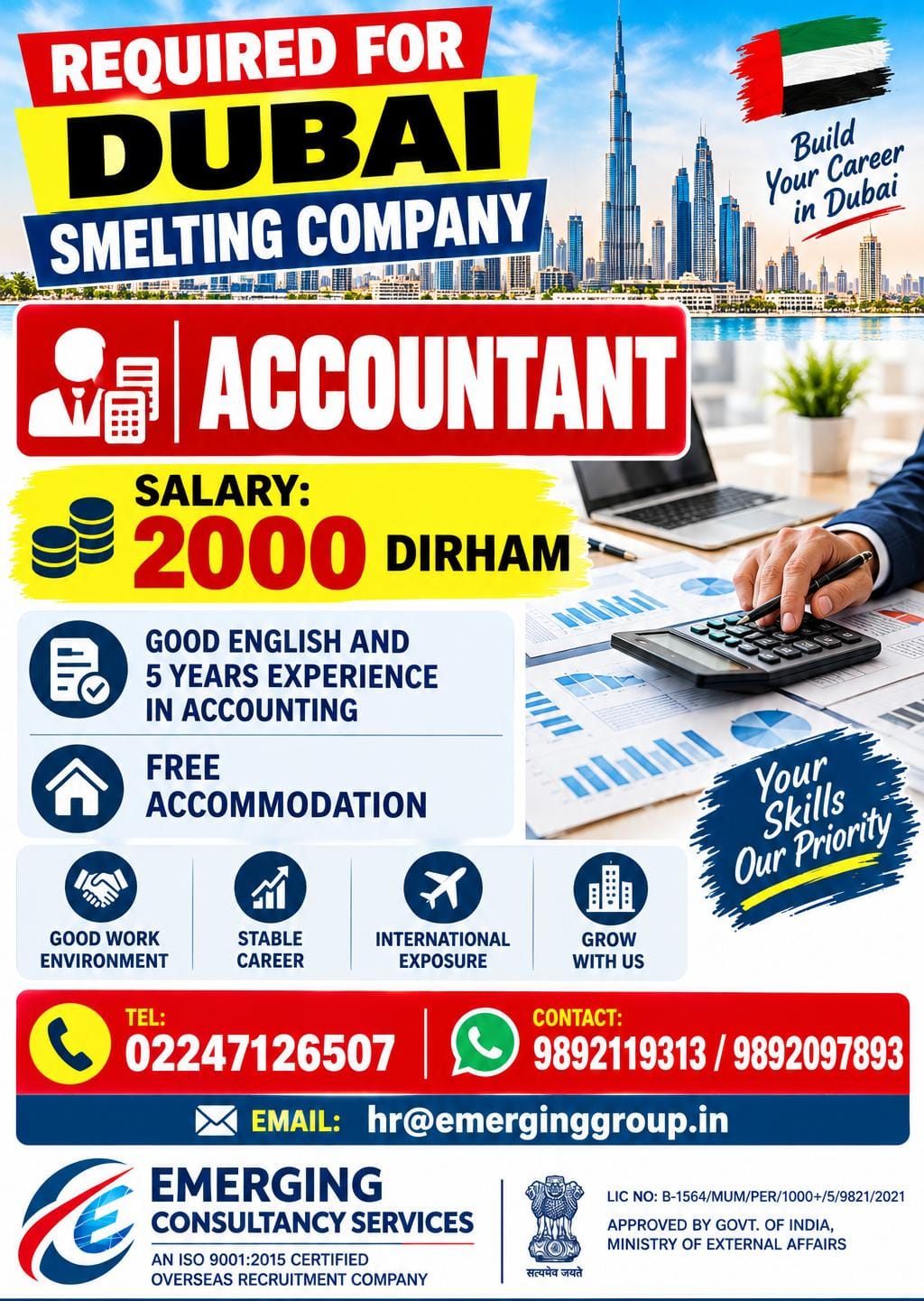Required for Dubai – Accountant (Smelting Company) — Emerging Consultancy Services, UAE - DUBAI