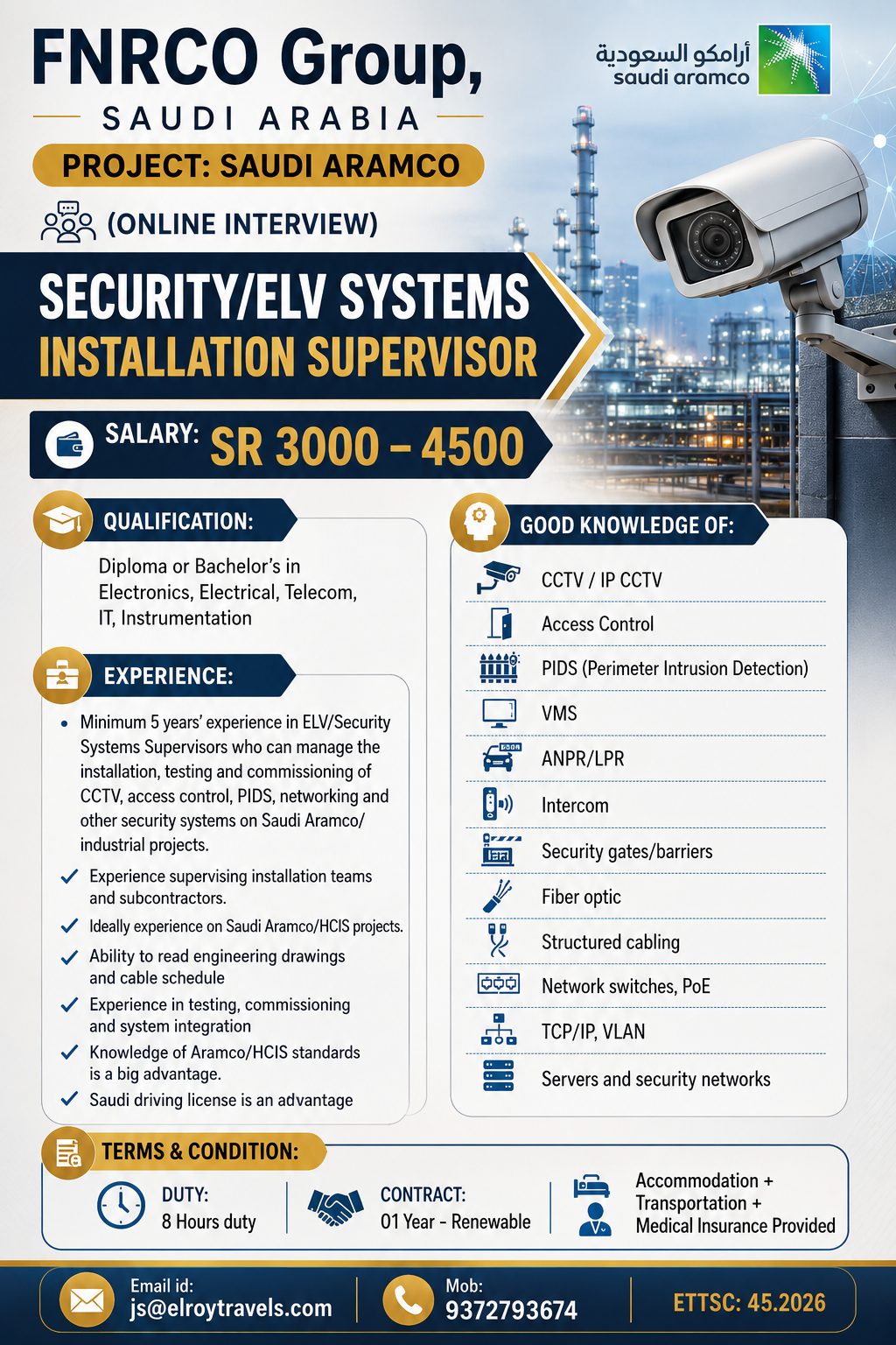 Security Systems Installation Supervisor