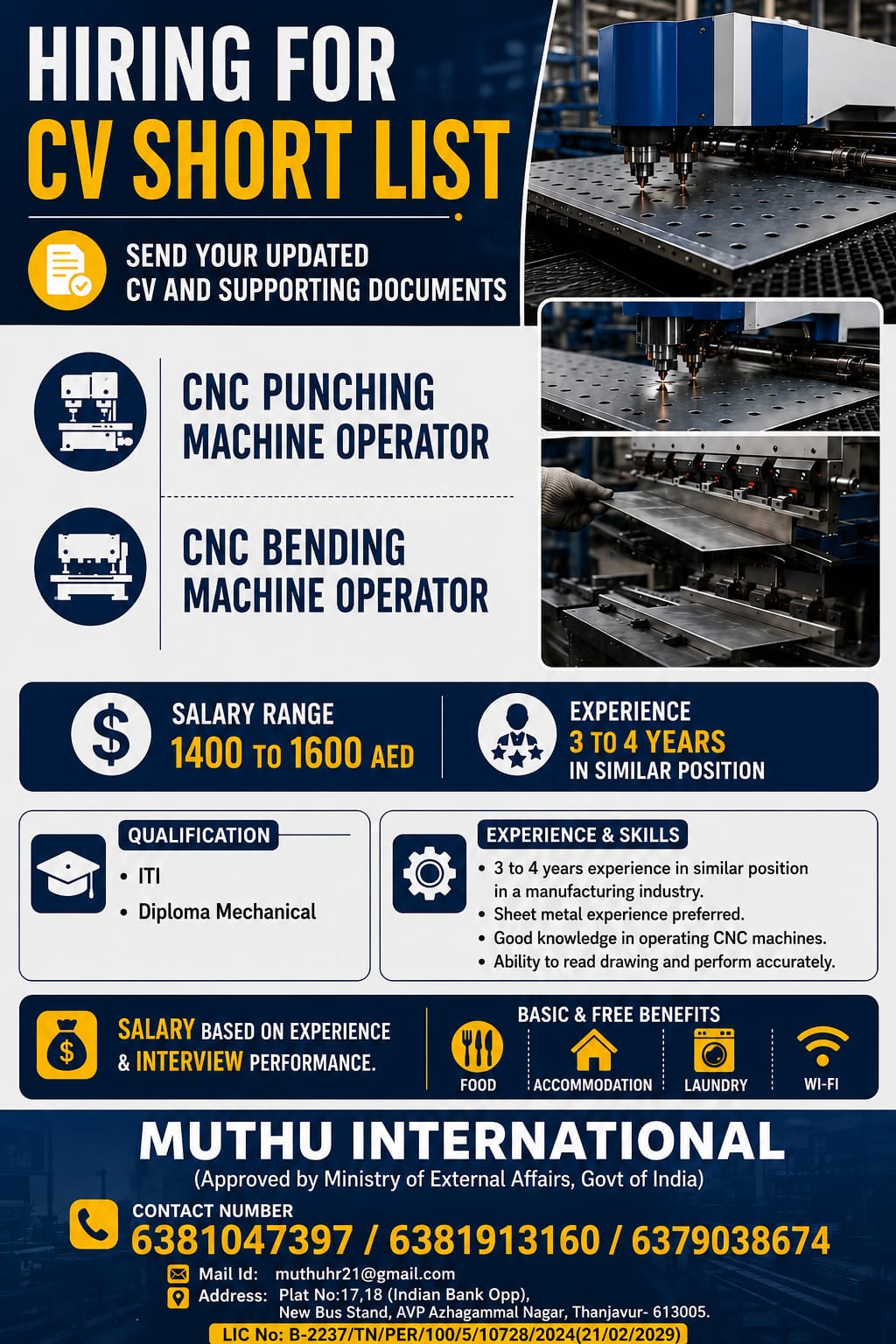 CNC Machine Operator - Dubai