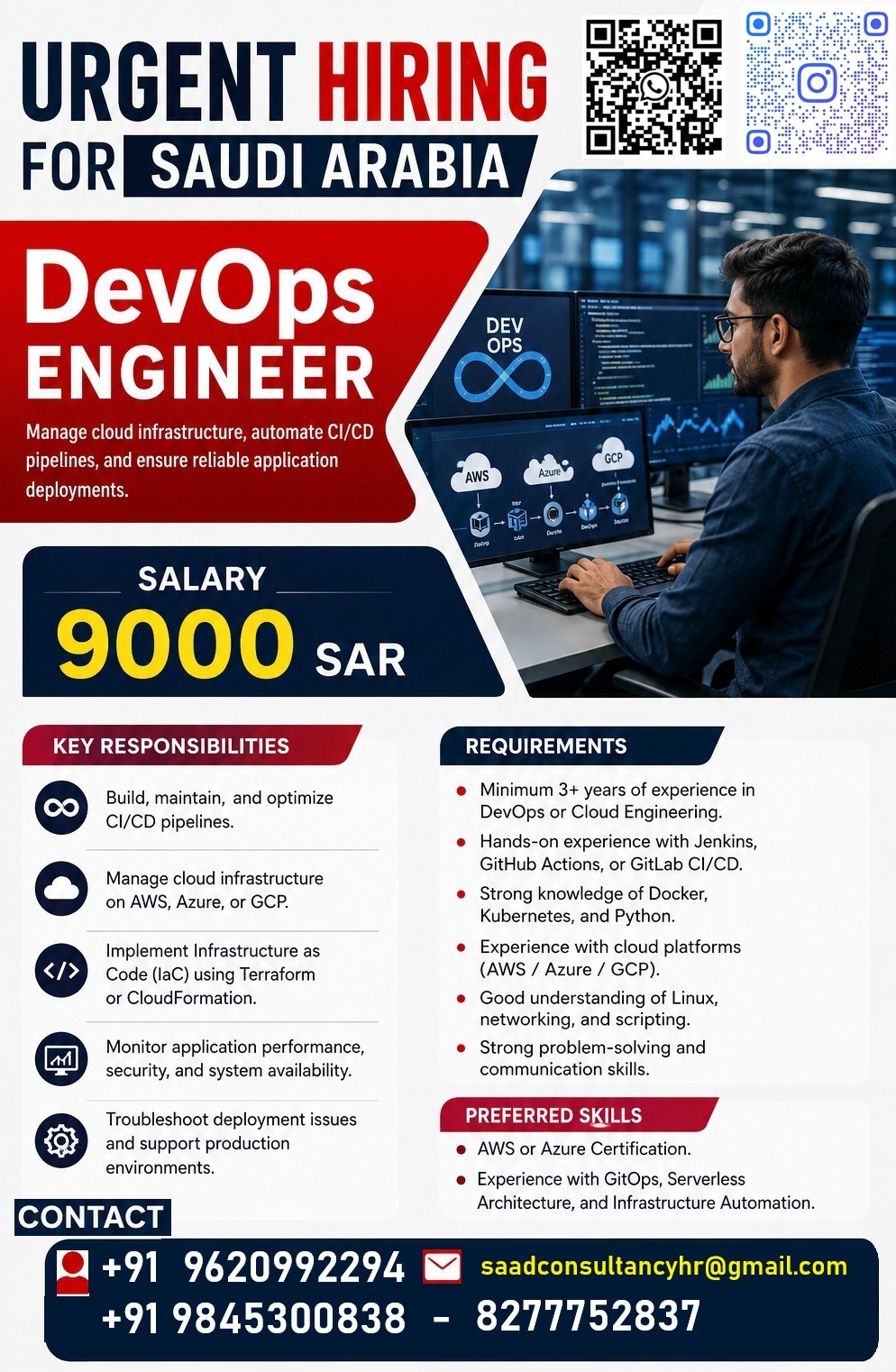 DevOps Engineer — SAAD CONSULTANCY, Saudi Arabia, Saudi Arabia