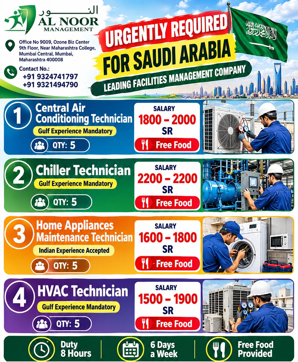 URGENTLY REQUIRED FOR SAUDI ARABIA JUBAIL