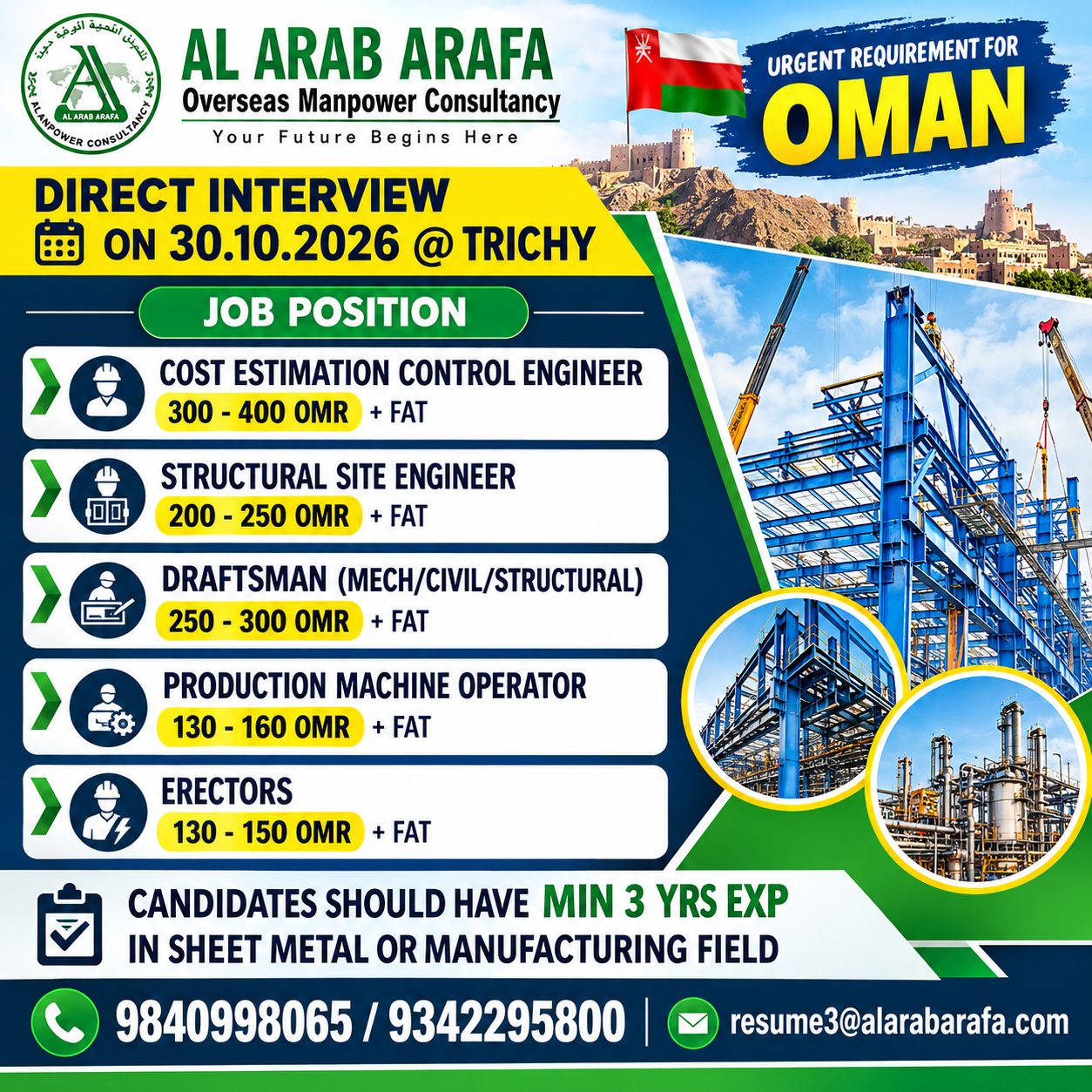 MANUFACTURING, INDUSTRIAL — Al Arab Arafa Consultancy Pvt LTD, OMAN, OMAN