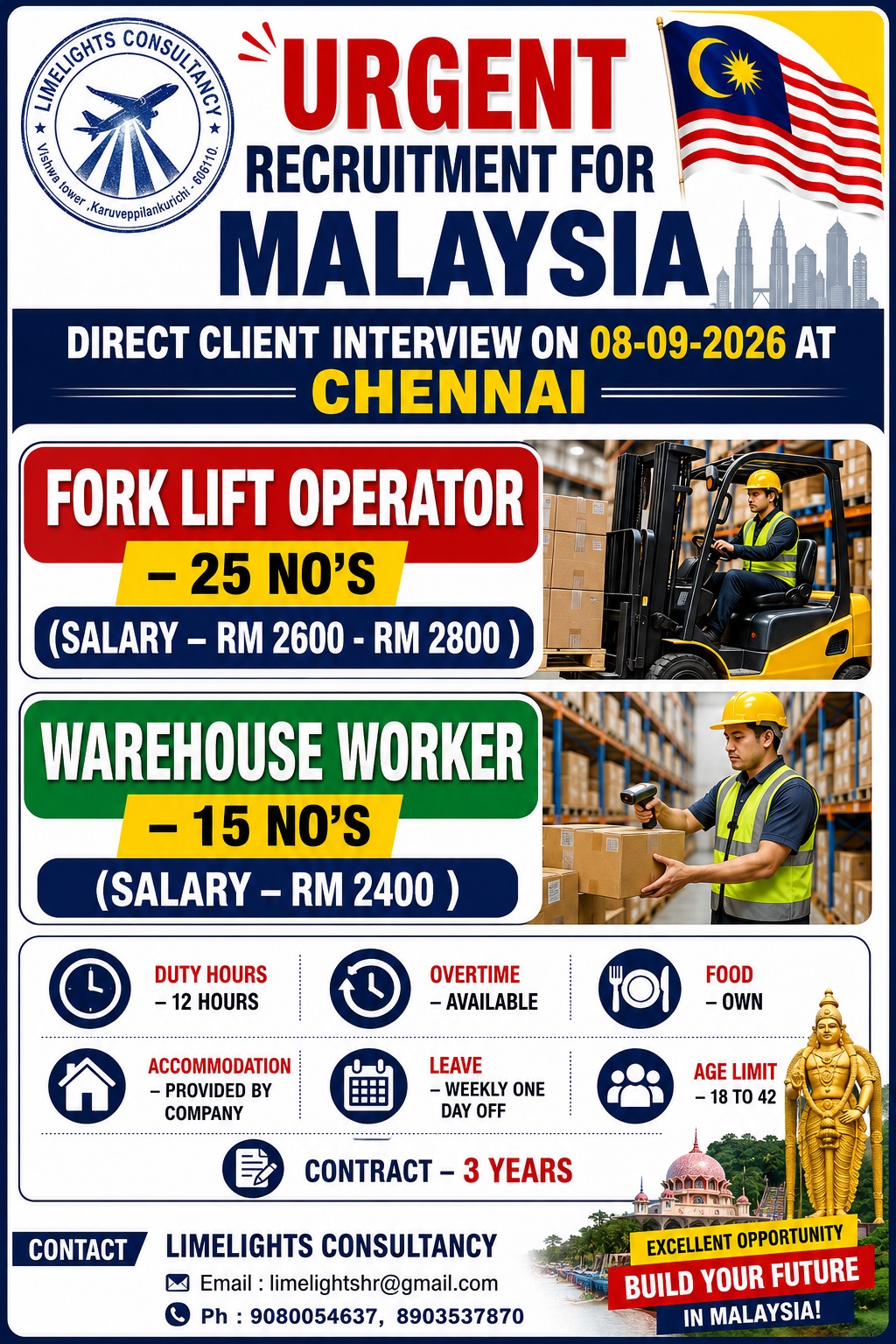 Urgent Recruitment for Malaysia