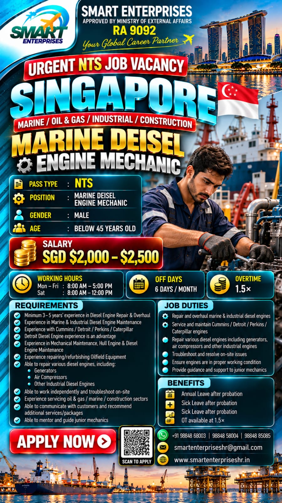 MARINE DIESEL ENGINE MECHANIC SINGAPORE