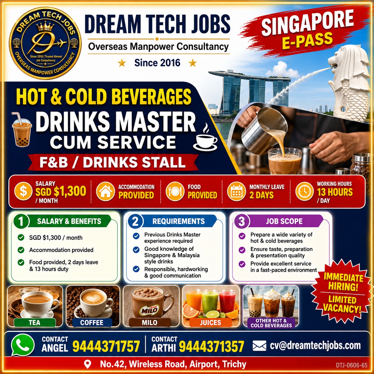 Hot & Cold Beverages Drinks Master cum Service