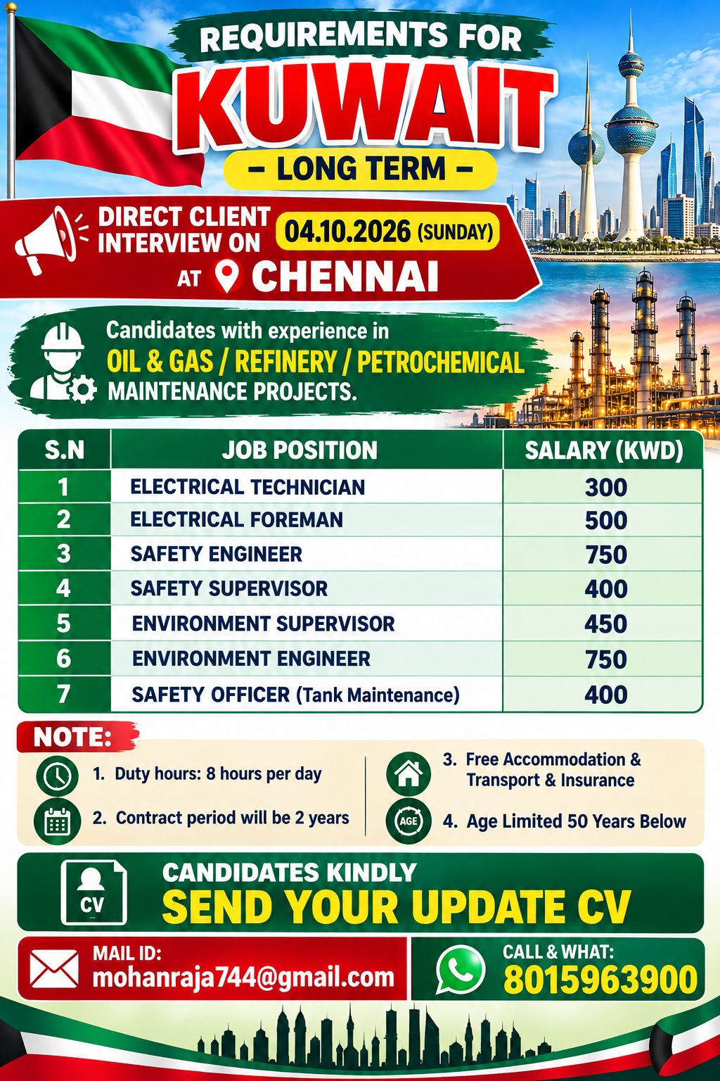 Requirements for Kuwait - Long Term