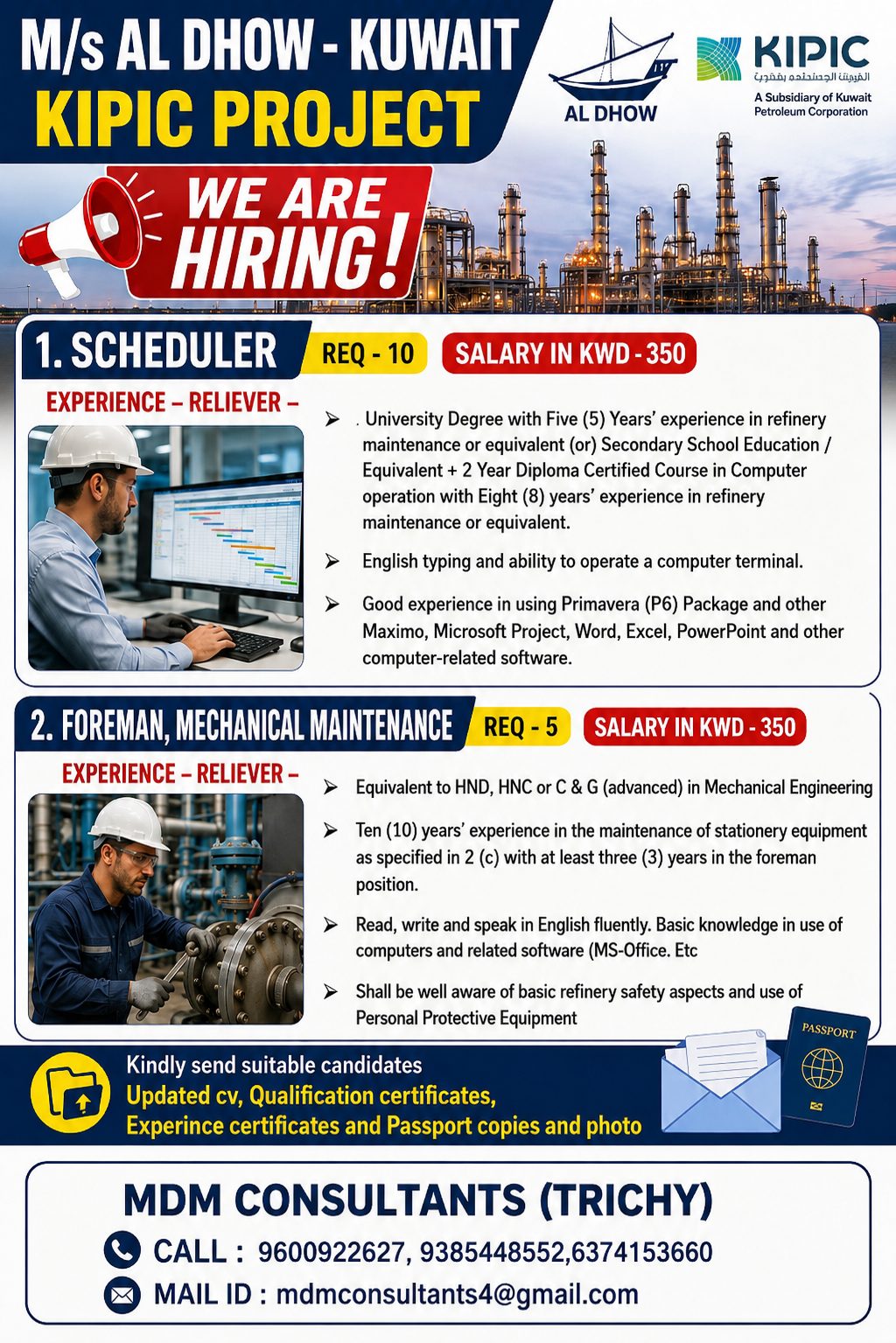 FOREMAN, SCHEDULER