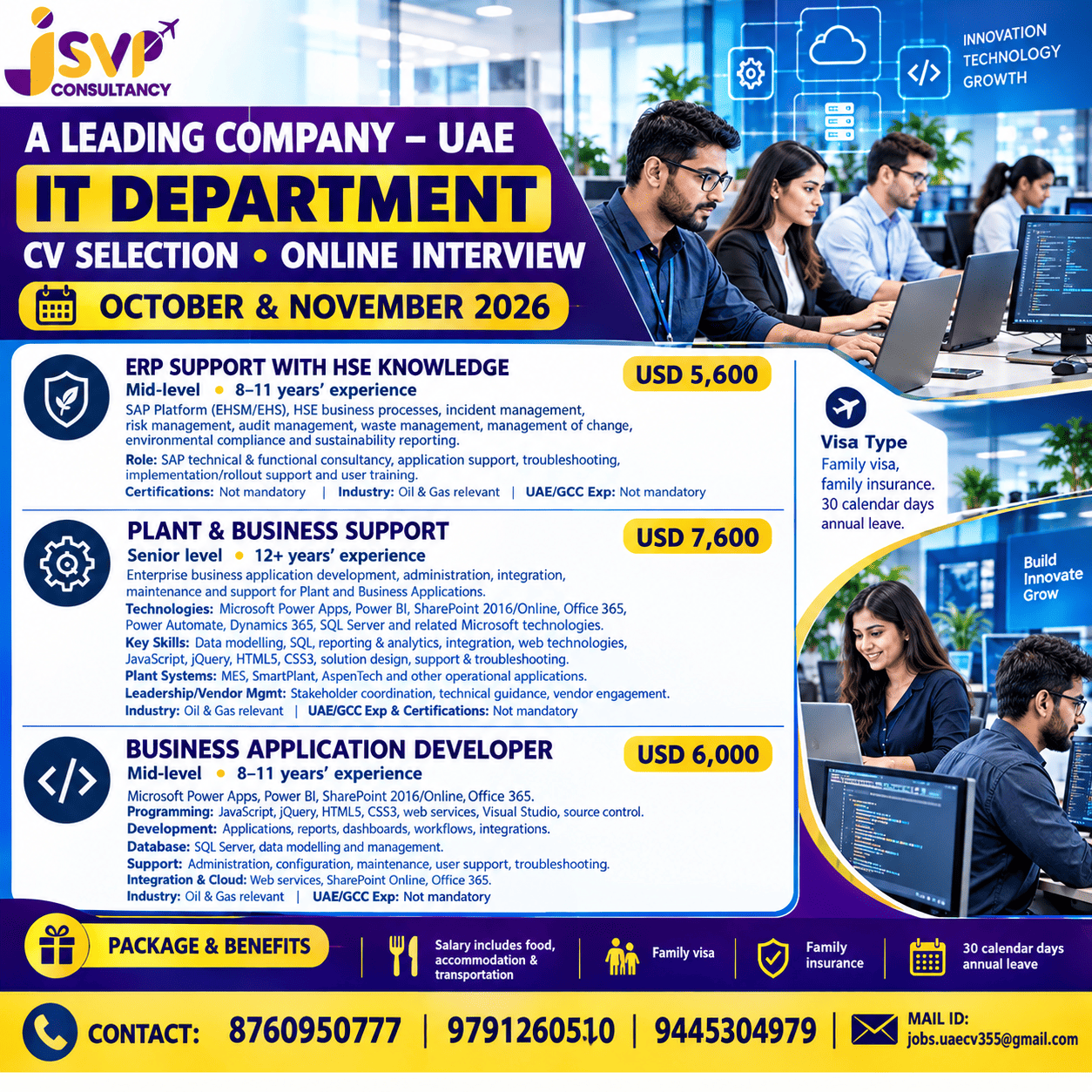 A LEADING COMPANY UAE (IT  DEPARTMENT VACANCY)