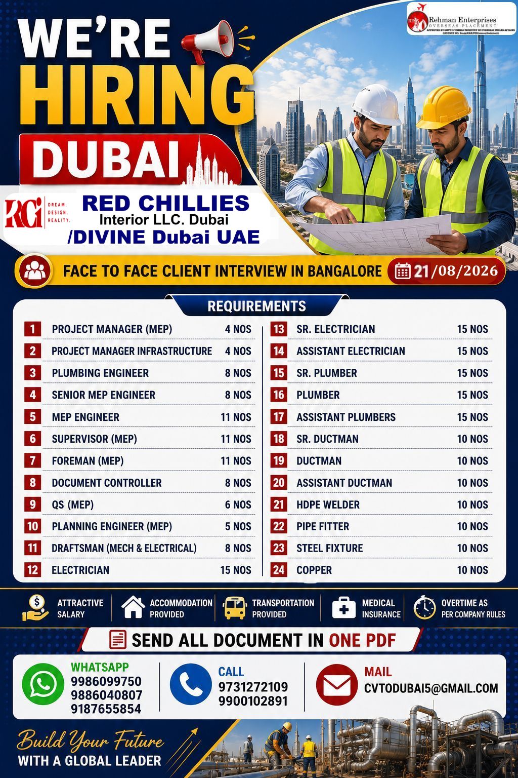 Multiple Positions - RED CHILLIES Interior LLC / DIVINE Dubai UAE