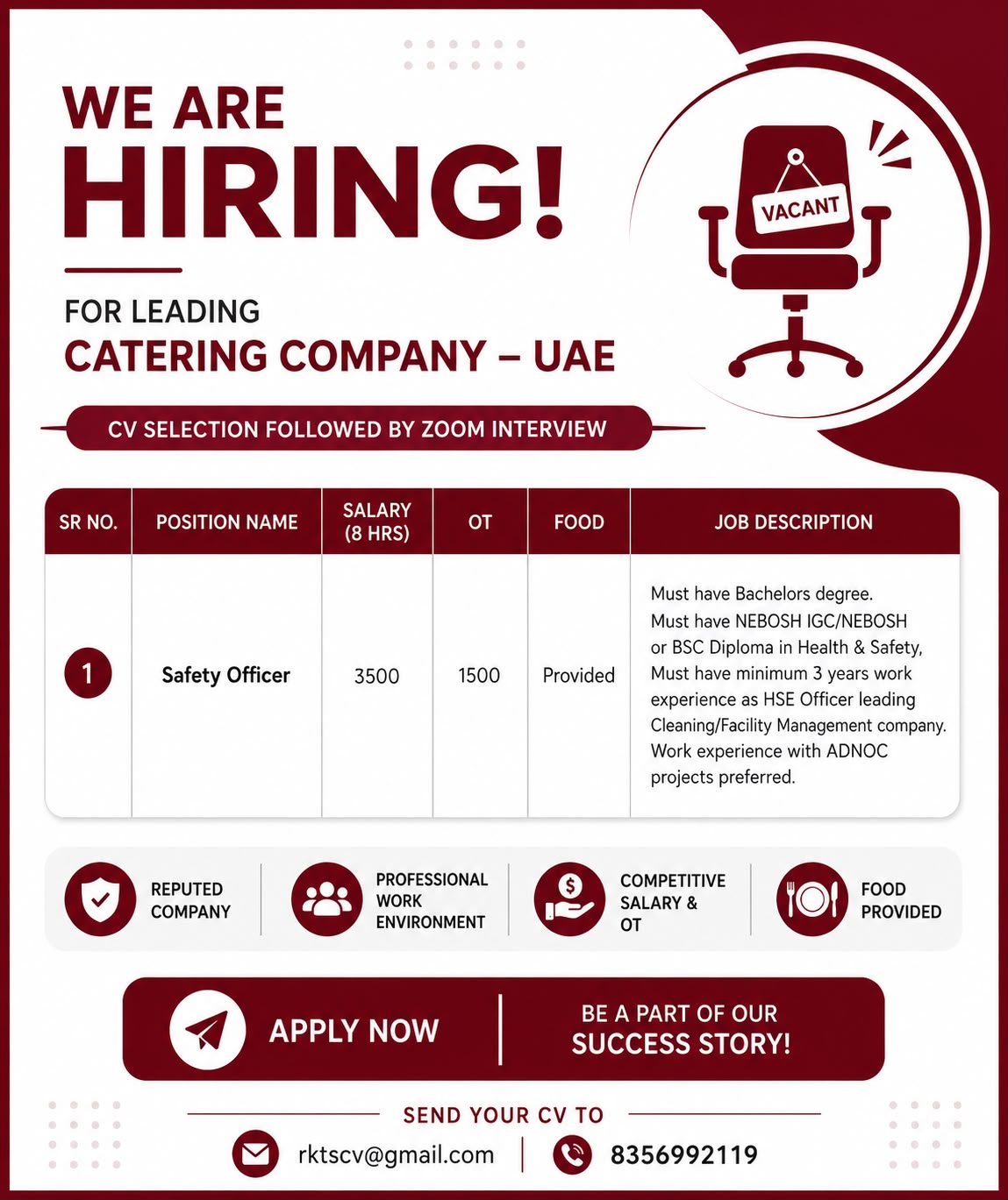 Safety Officer — RK Travel Services, UAE, UAE