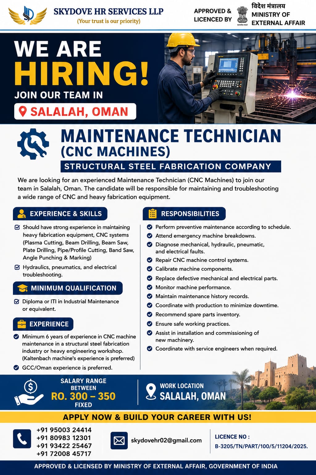 MAINTENANCE TECHNICIAN (CNC MACHINES)