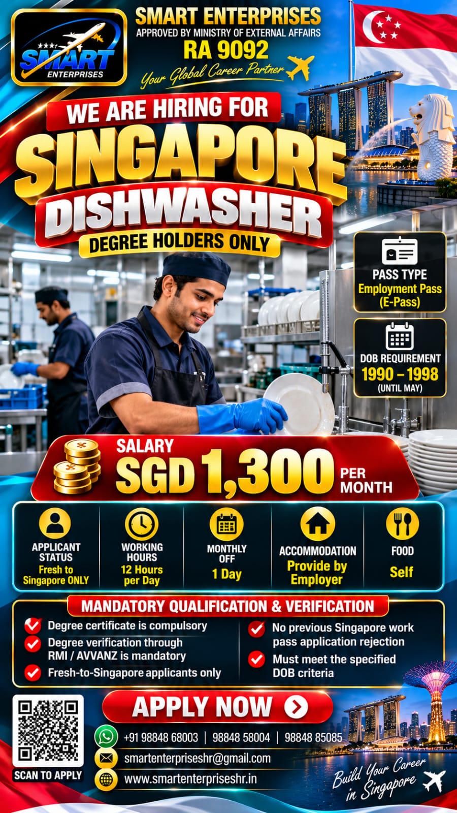 DISHWASHER FOR SINGAPORE