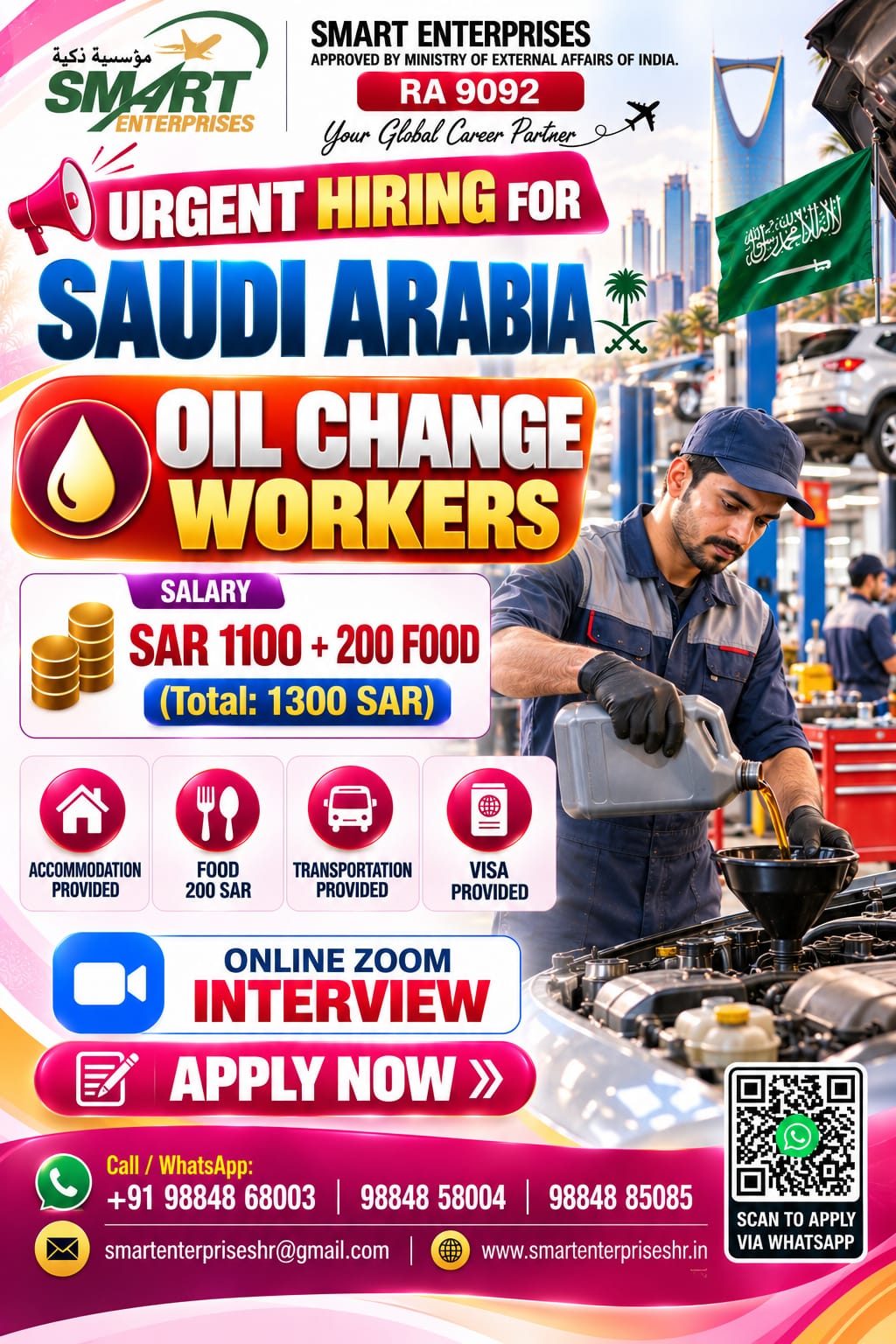 Oil Change Workers