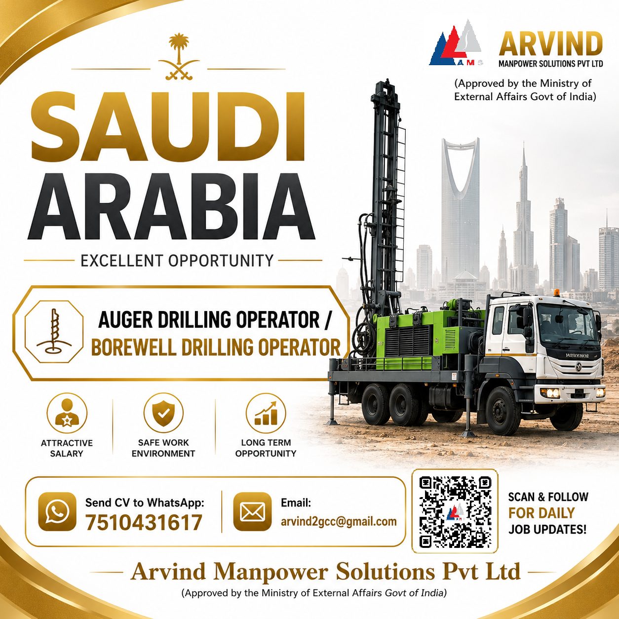 Auger Drilling Operator / Borewell Drilling Operator