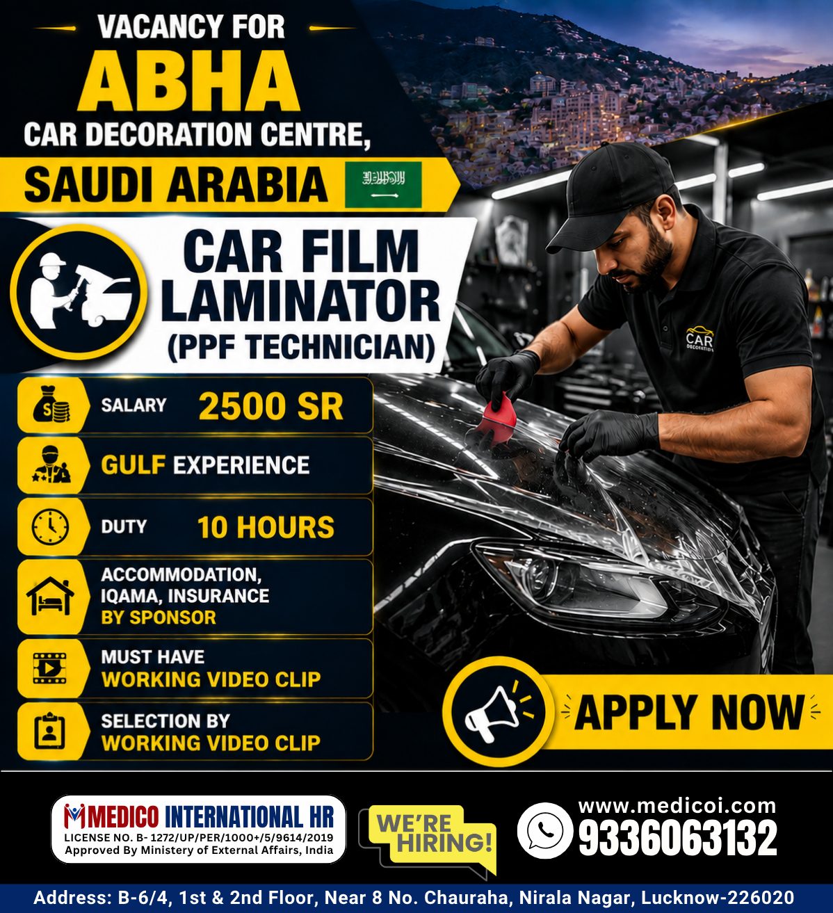 Car Film Laminator (PPF Technician)