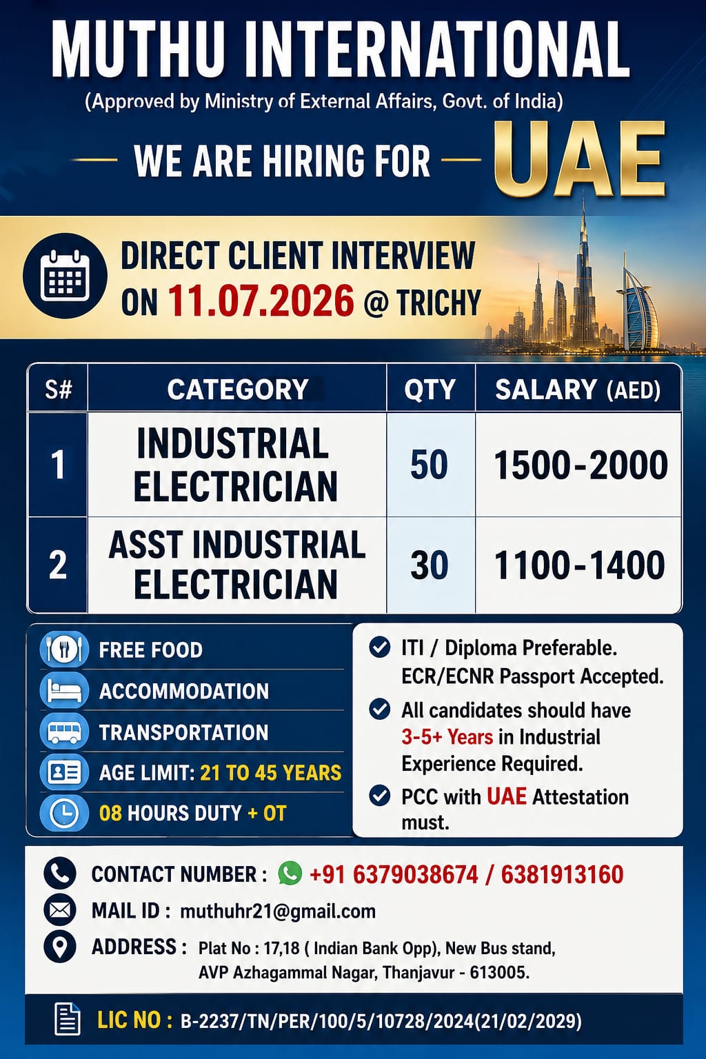 Industrial electrison.. — MUTHU INTERNATIONAL, UAE, UAE
