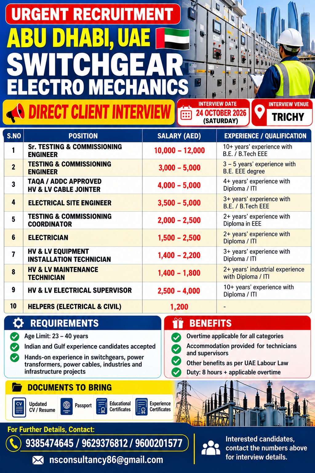 Leading switchgear electcro mechanic company — nsconsultancy, UAE