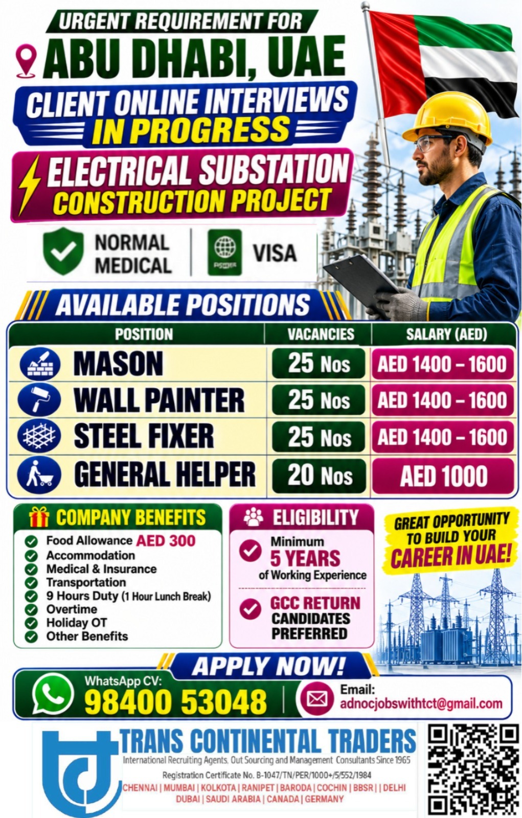Electrical Substation Construction Project — Trans Continental Traders, United Arab Emirates, United Arab Emirates