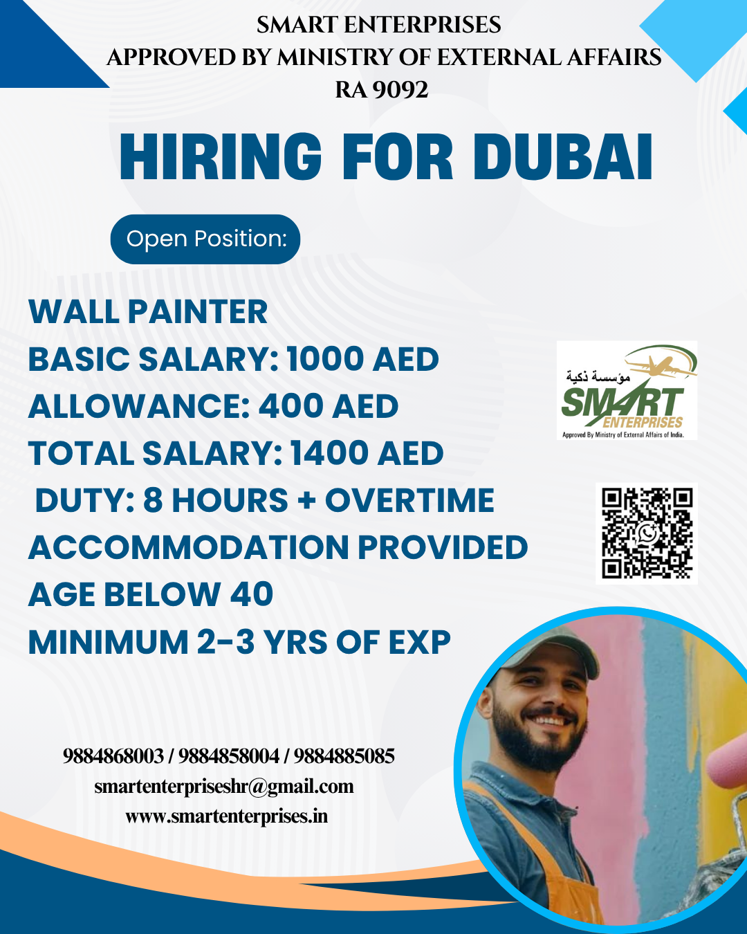 WALL PAINTER — smartenterpriseshr@gmail.com, UAE, UAE