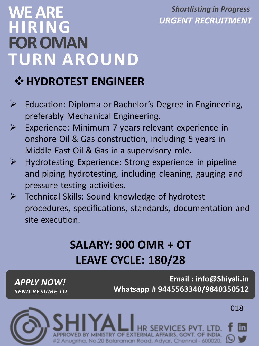 Hydrotest Engineer