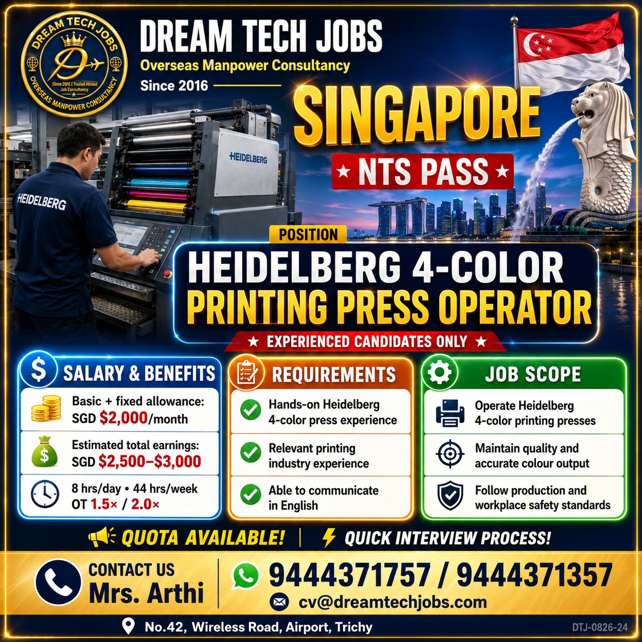 Heidelberg 4-Color Printing Press Operator