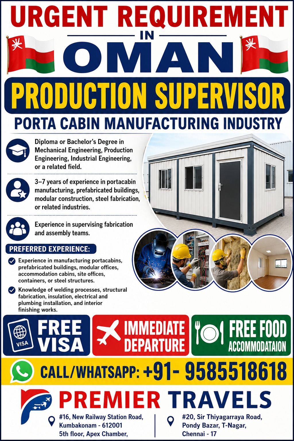 Production Supervisor — Premier Travels, Oman, Oman