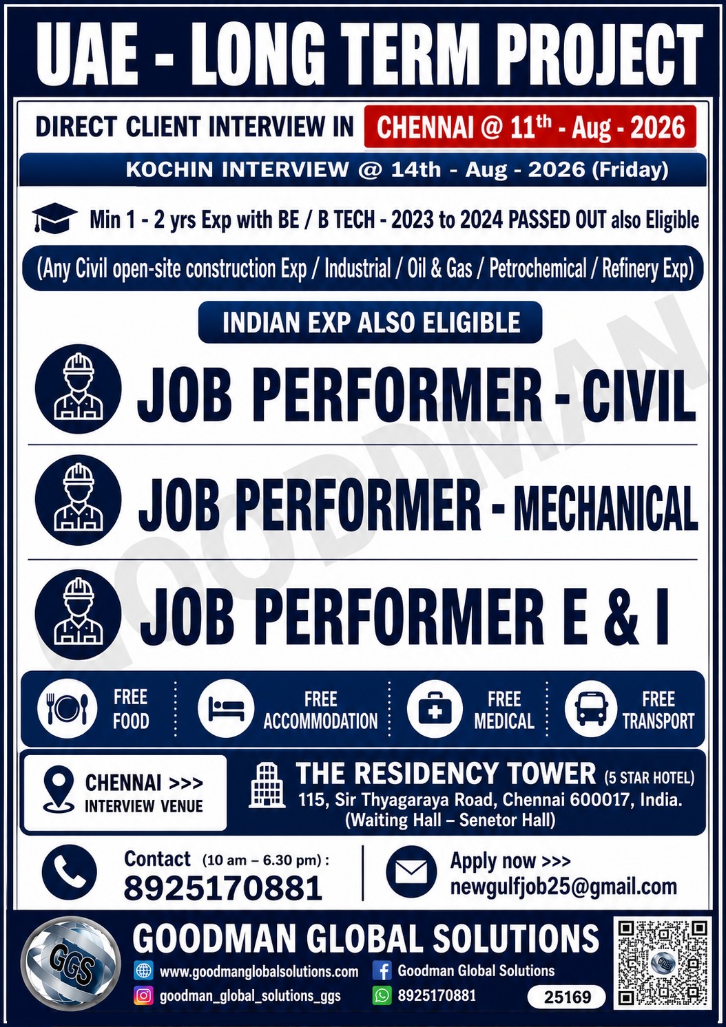 LONG TERM  PROJECT - CLIENT INTERVIEW IN CHENNAI