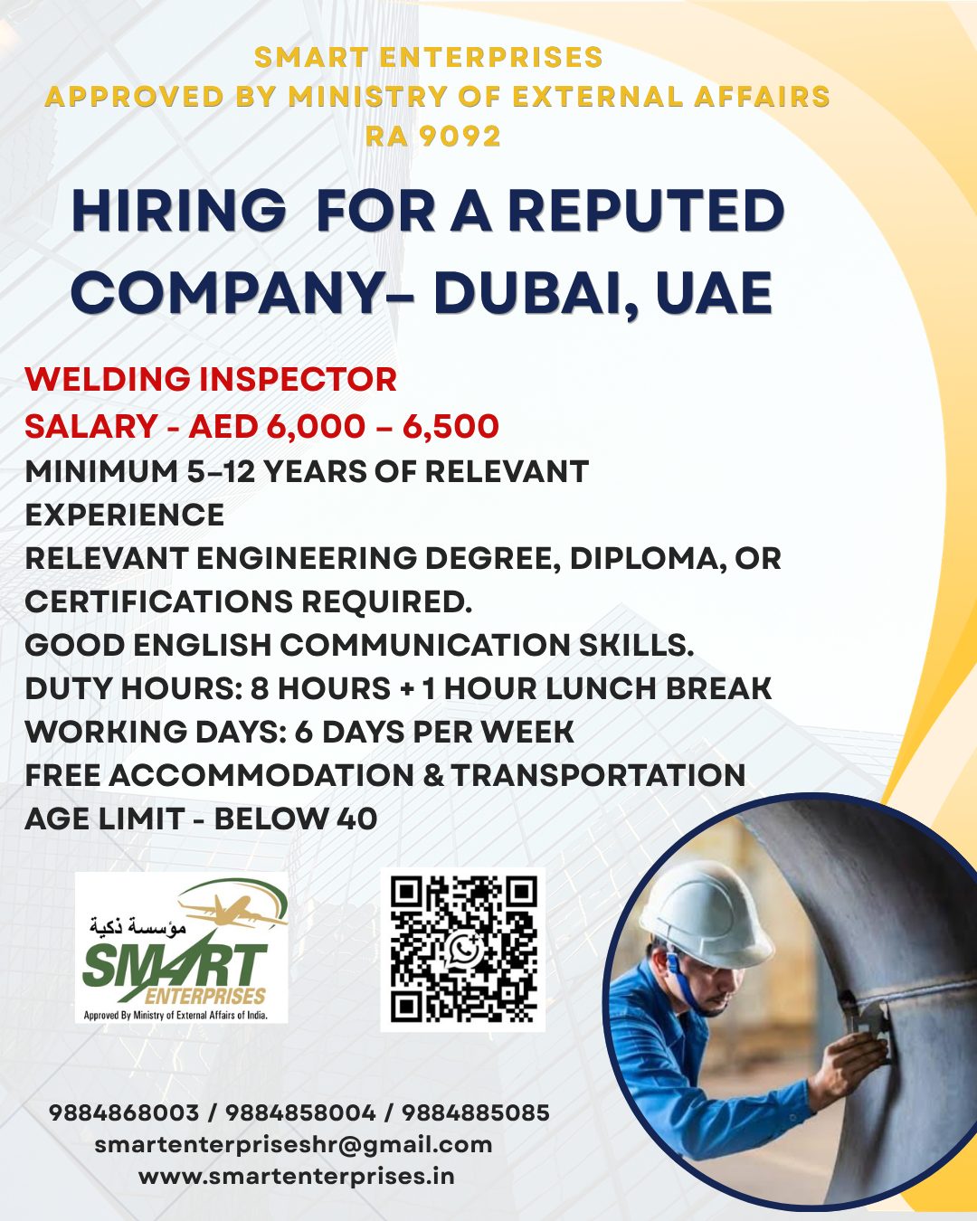 Welding Inspector — smartenterpriseshr@gmail.com, UAE, UAE