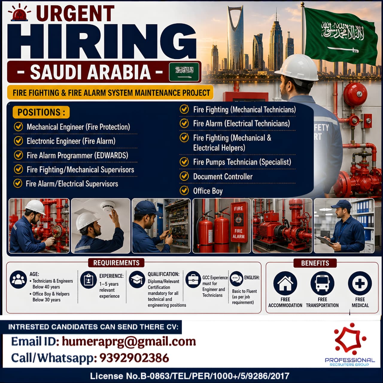 Urgently Hiring for Saudi Arabia