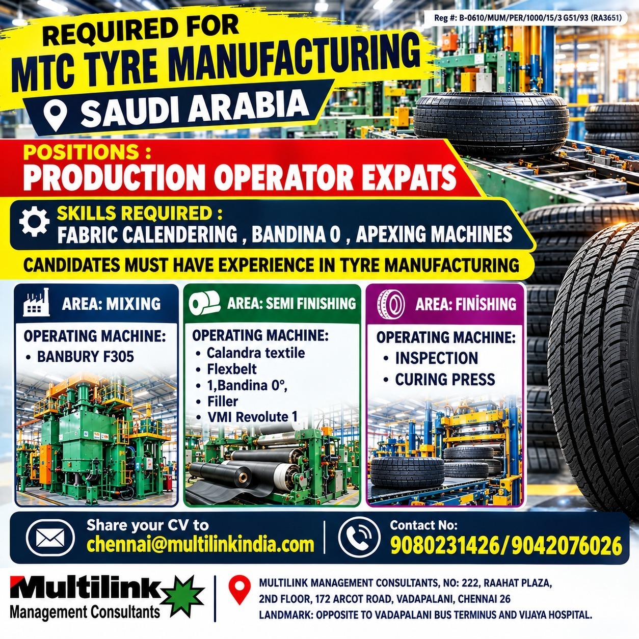 Production Operator Expats - MTC Tyre Manufacturing