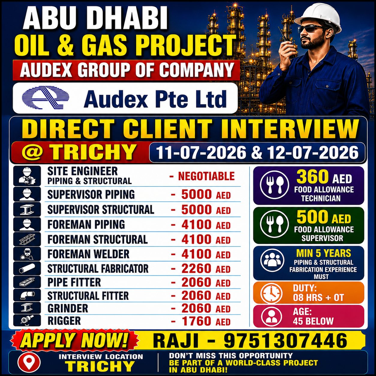PIPING/STRUCTURAL & FABRICATORS /FITTERS — SKM CONSULTANT, UAE, UAE
