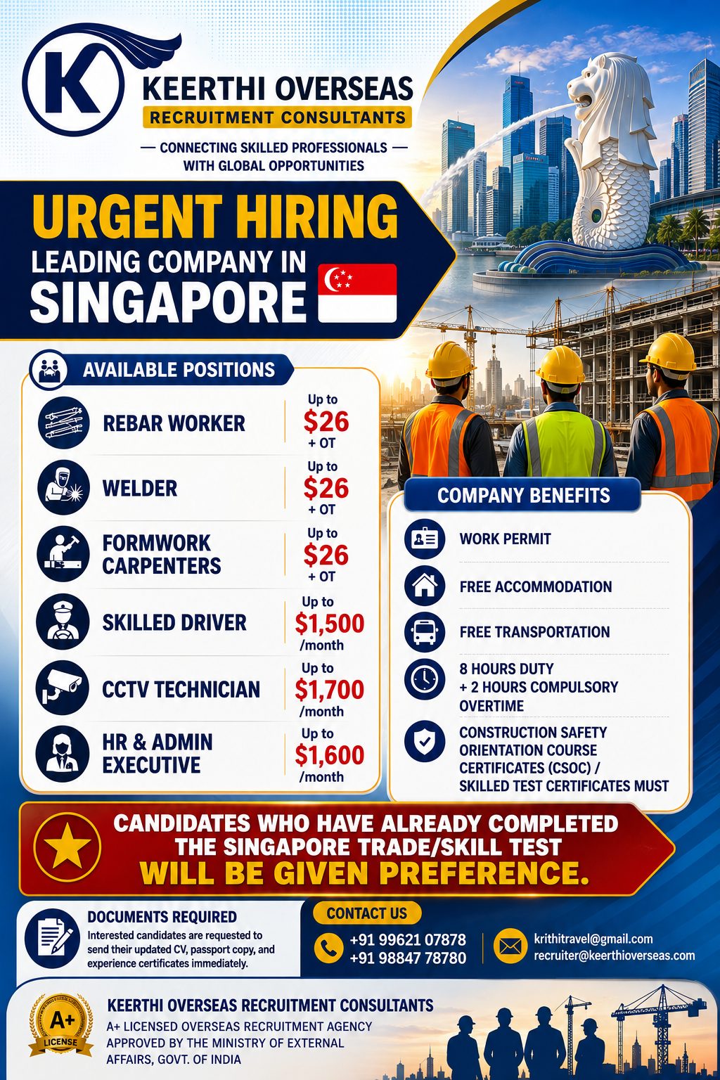Urgent Hiring -  in Singapore