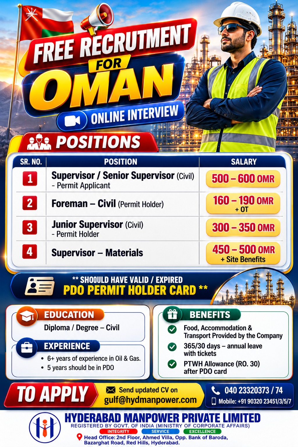 Urgent Hiring for Oman
