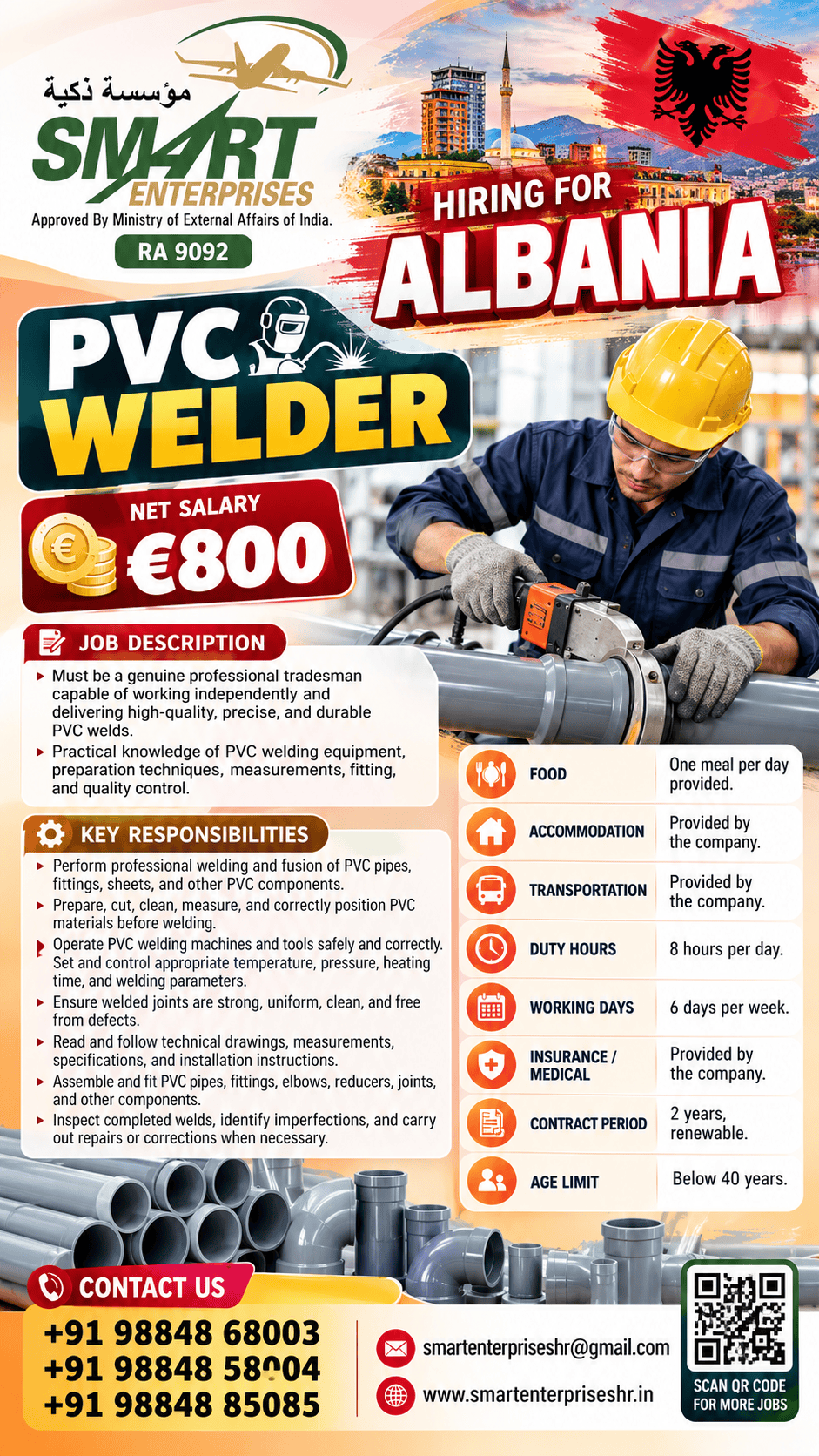 PVC WELDER ALBANIA — smartenterpriseshr@gmail.com, ALBANIA
