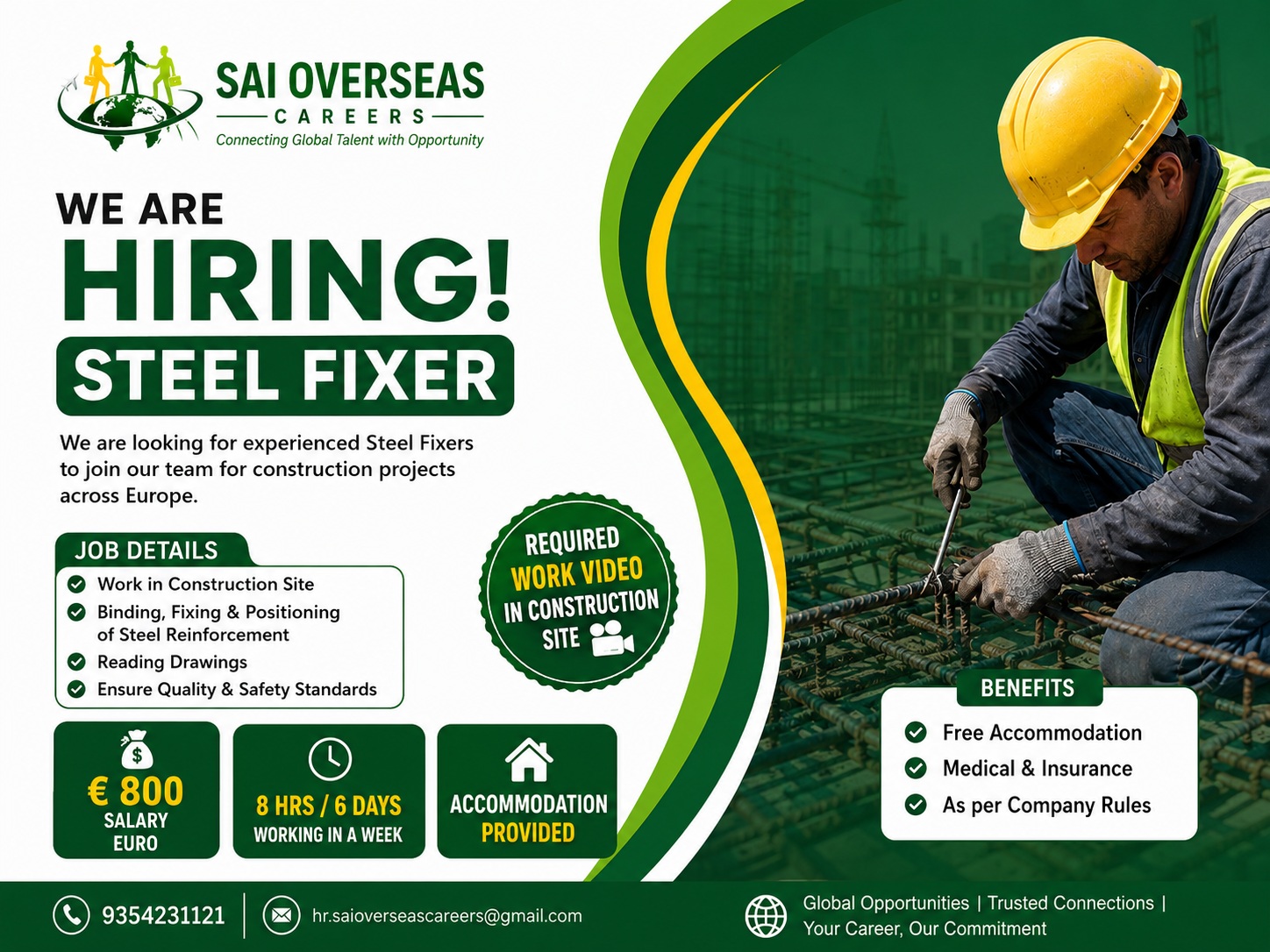 Urgently Hiring – Steel Fixers for Bulgaria — Arti Sarwan, Bulgaria