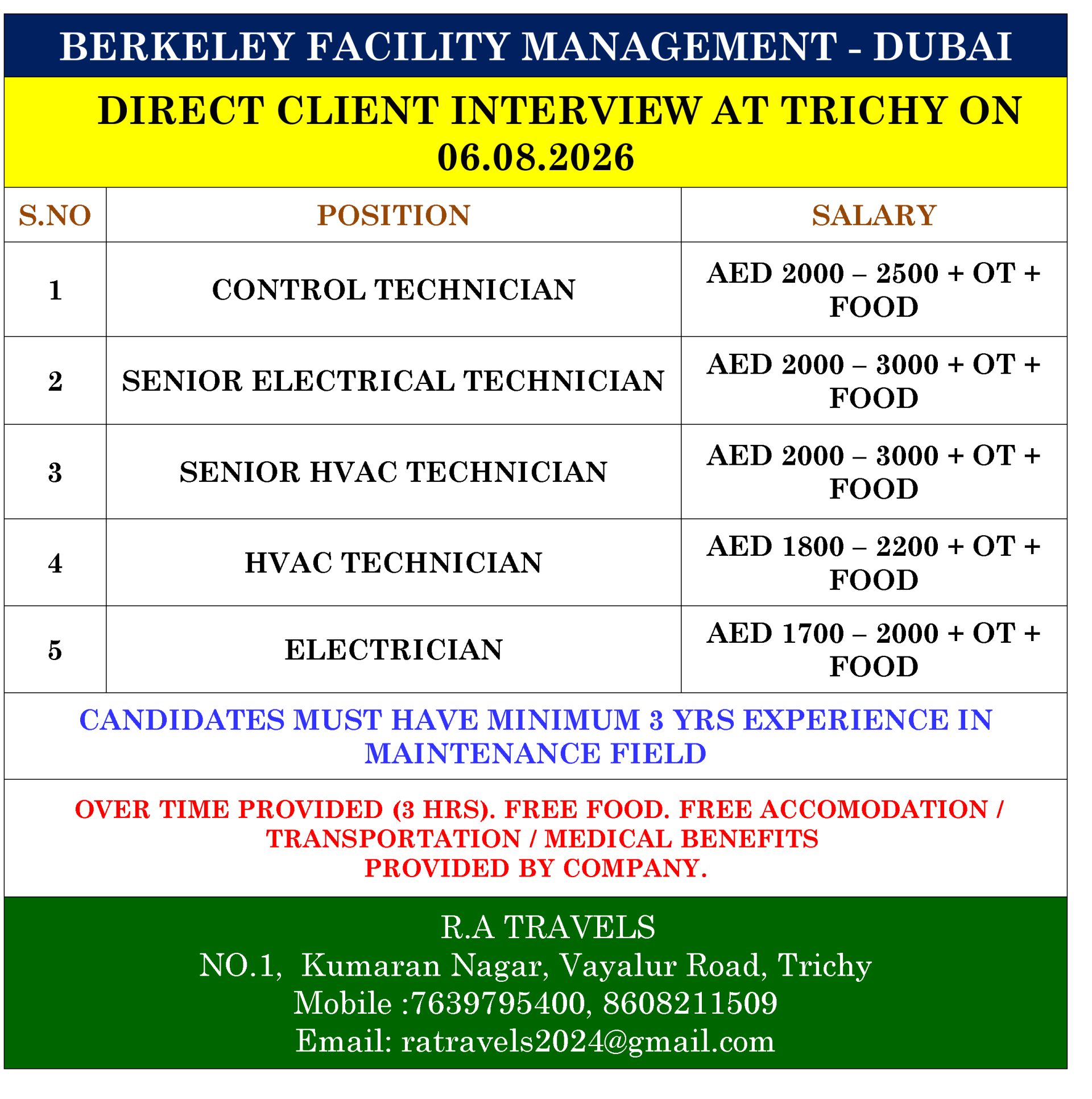 ELECTRICIAN / HVAC TECHNICIAN