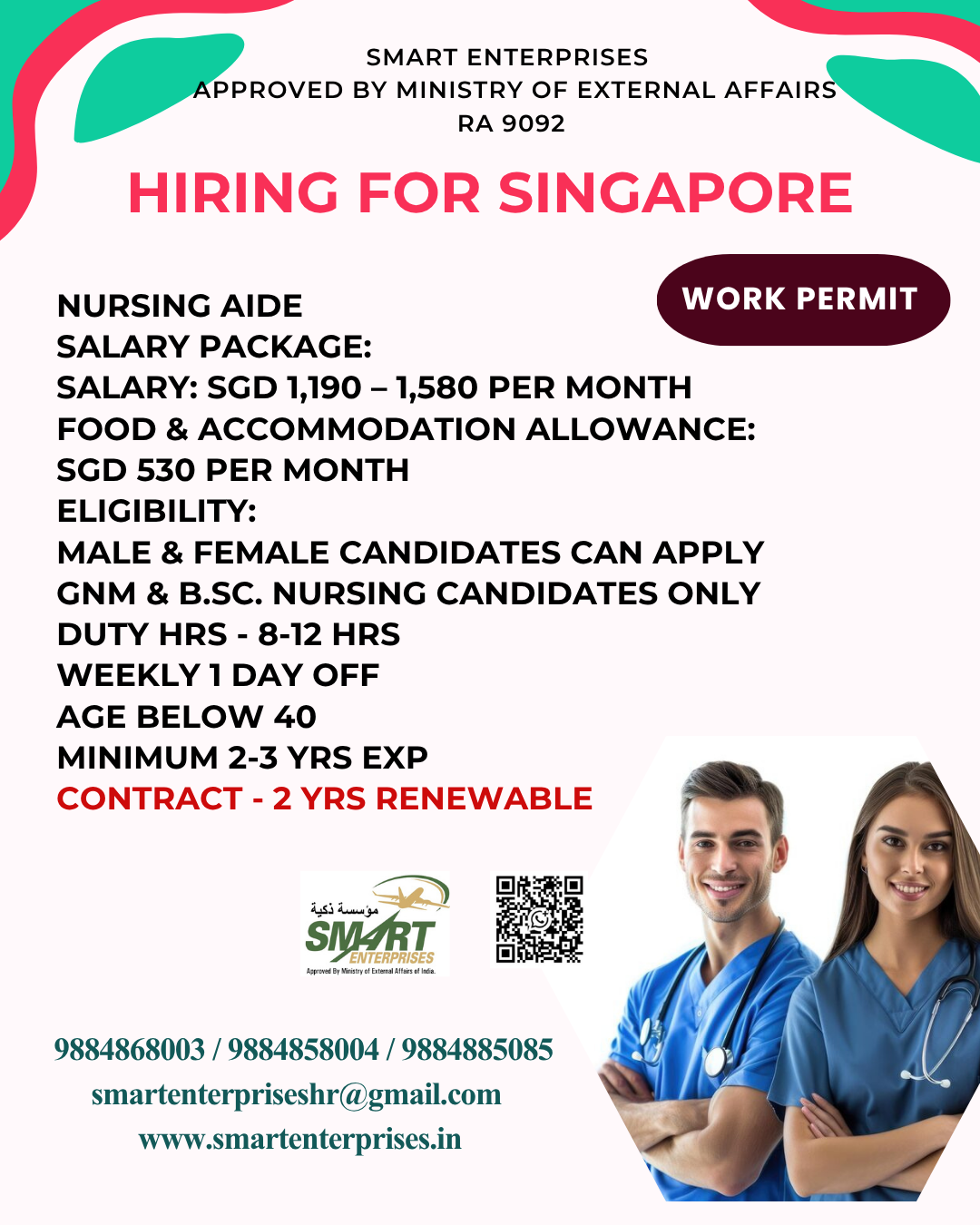 NURSING AIDE — smartenterpriseshr@gmail.com, SINGAPORE