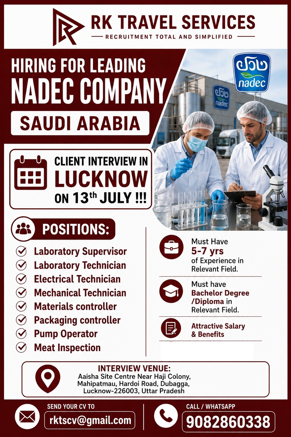Multiple Positions - NADEC Company — RK Travel Services, Saudi Arabia, Saudi Arabia